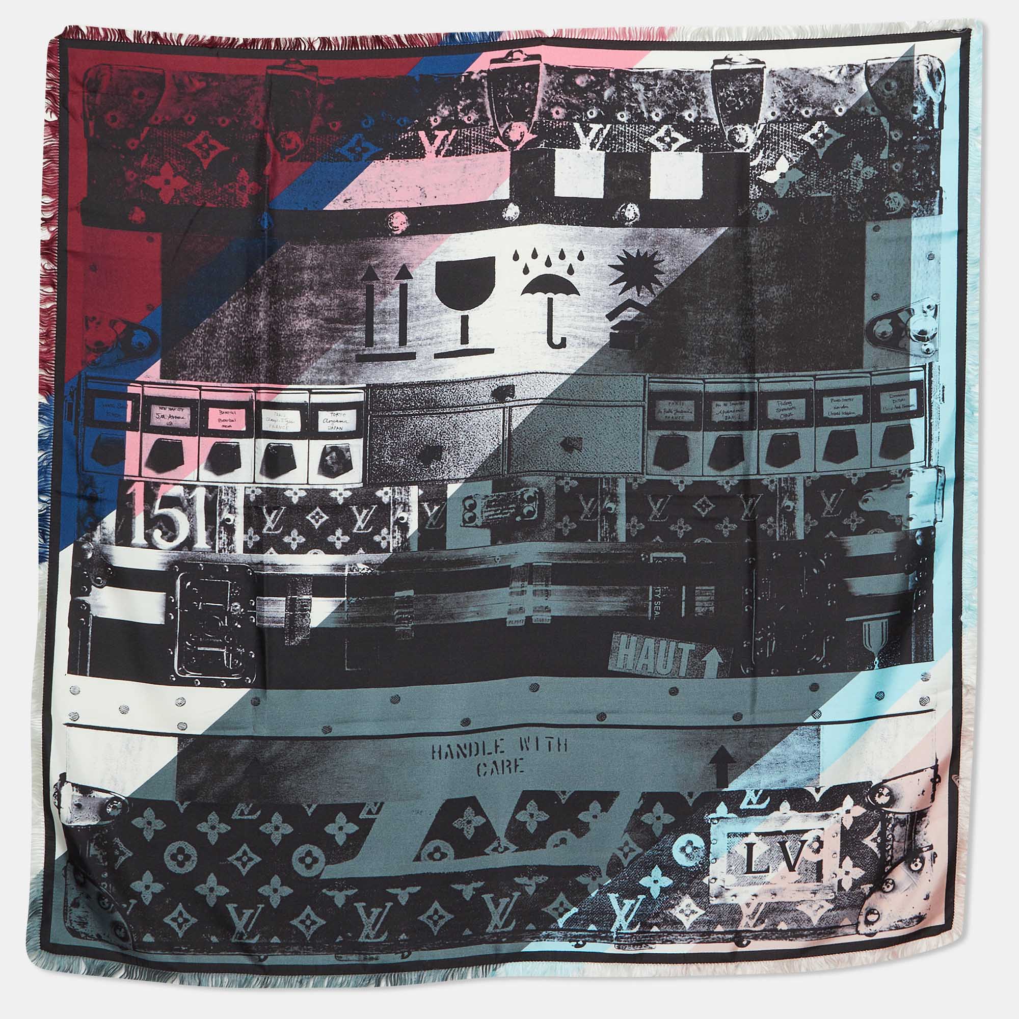 

Louis Vuitton Multicolor Informalle Print Silk Giant Scarf