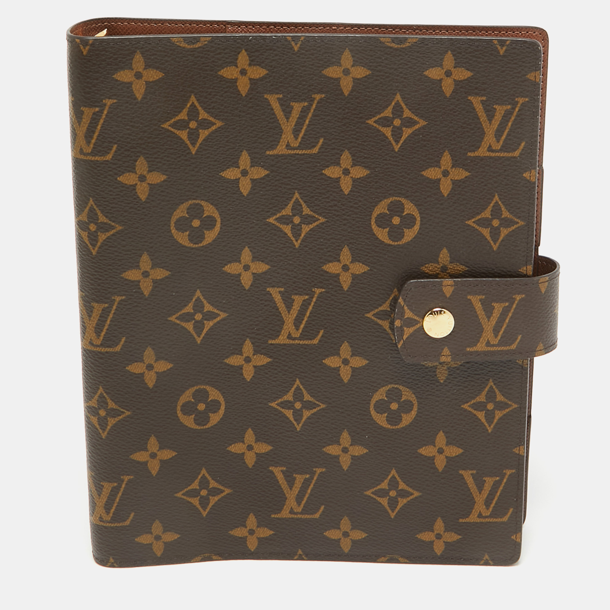 

Louis Vuitton Monogram Canvas Large Ring Agenda Cover, Brown