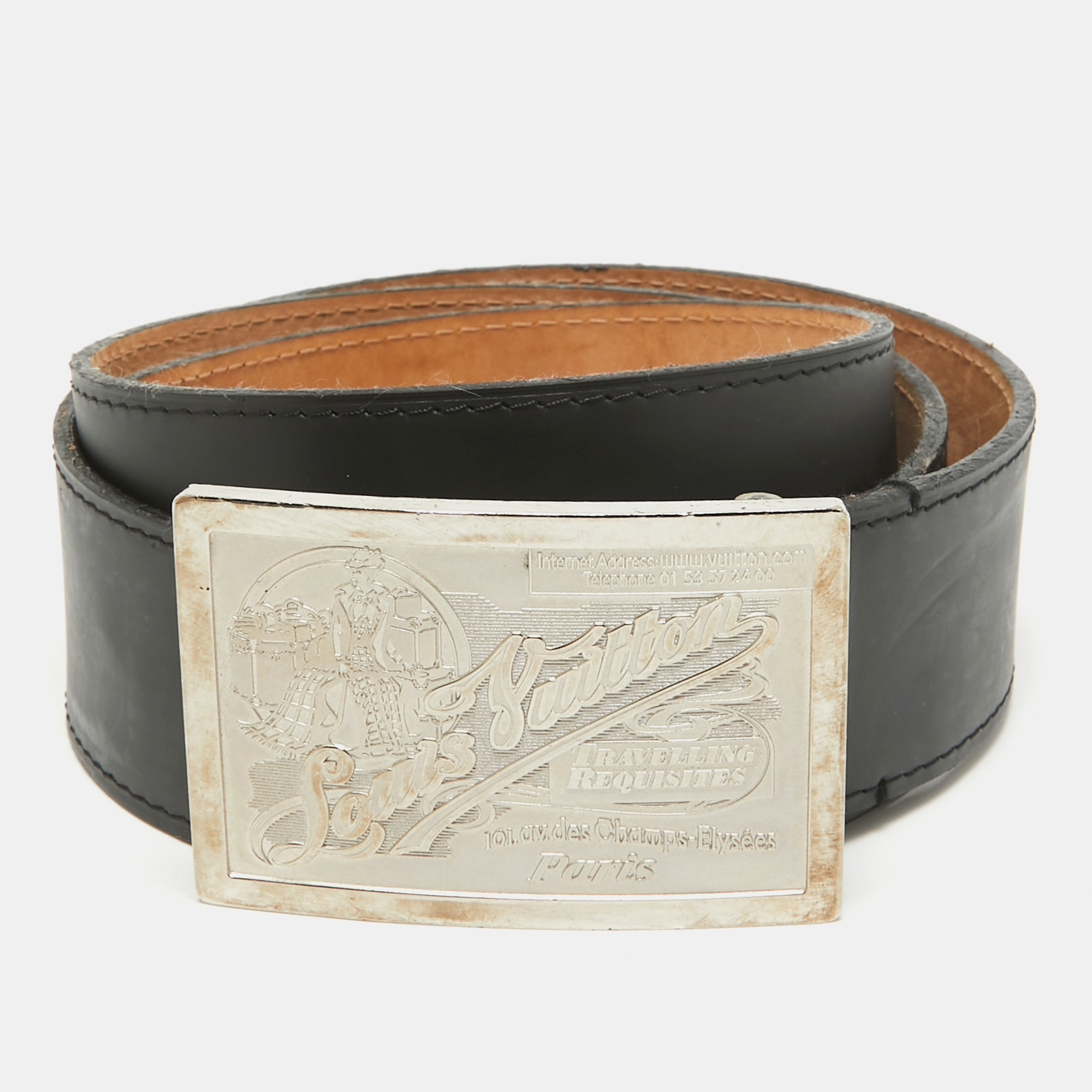 

Louis Vuitton Black Leather Travelling Requisites Belt