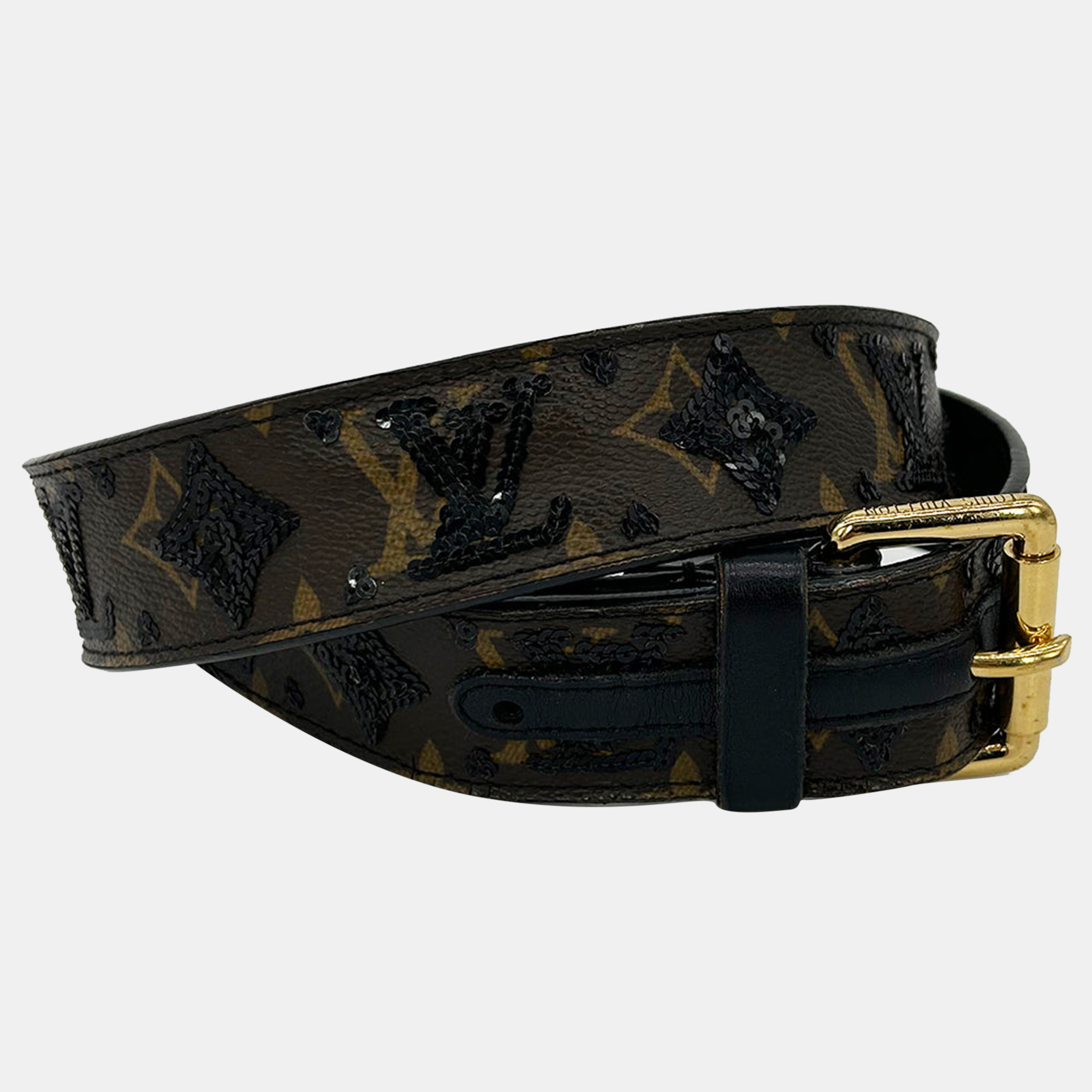 

Louis Vuitton Monogram Sequin Eclipse Belt, Black