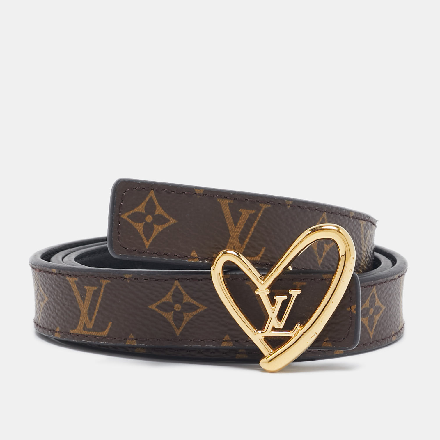 

Louis Vuitton Monogram Canvas Fall in Love Heart Reversible Belt 80CM, Brown