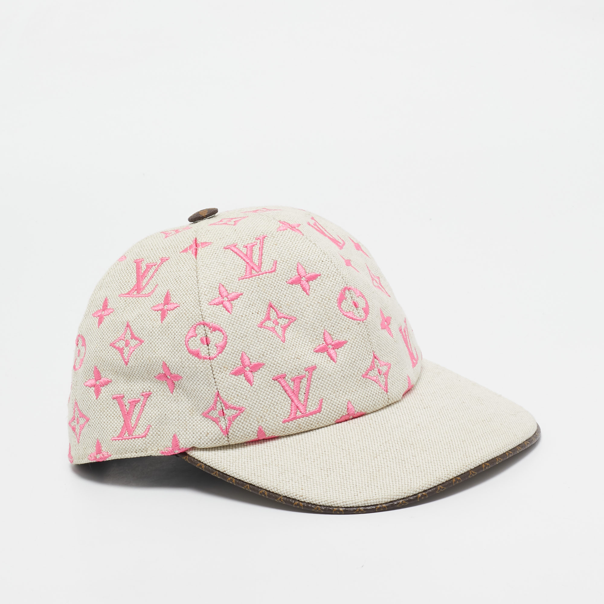 

Louis Vuitton Pink/Beige LV Embroidered Canvas Cap M