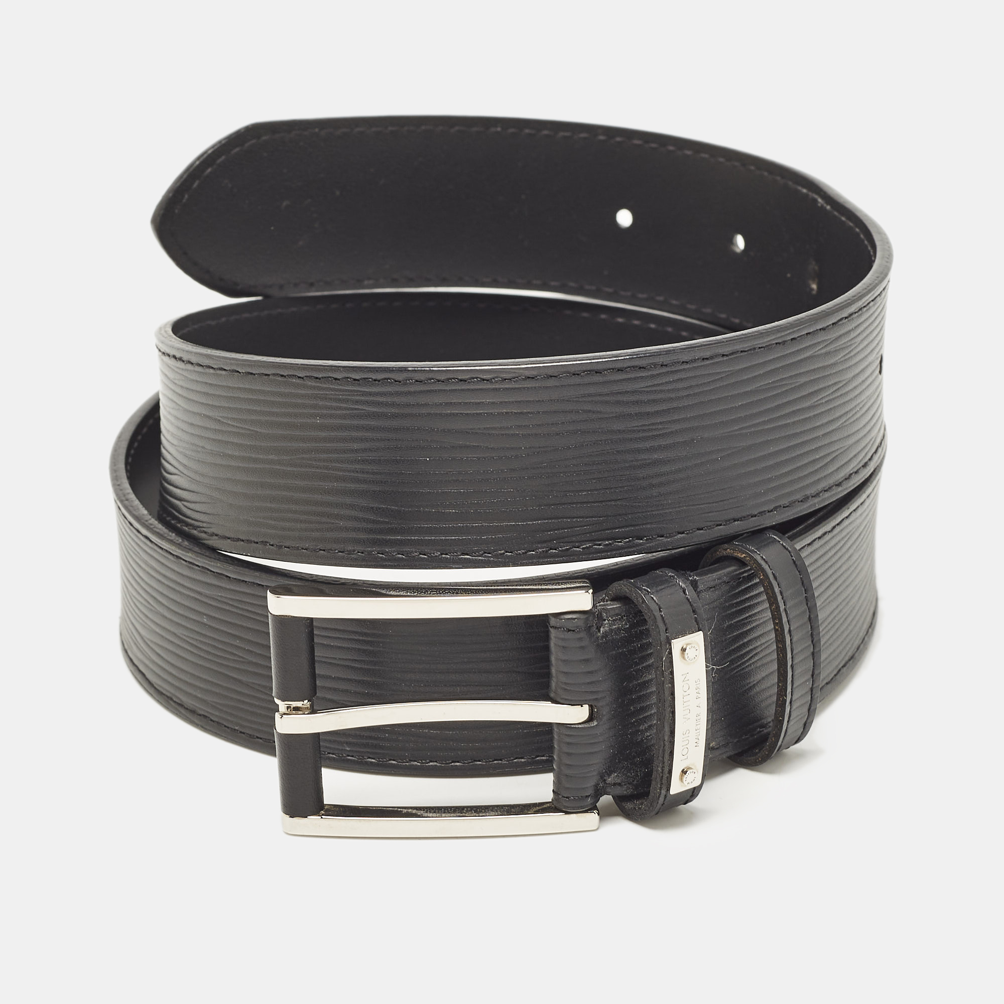 

Louis Vuitton Black Epi Leather Legend Buckle Belt