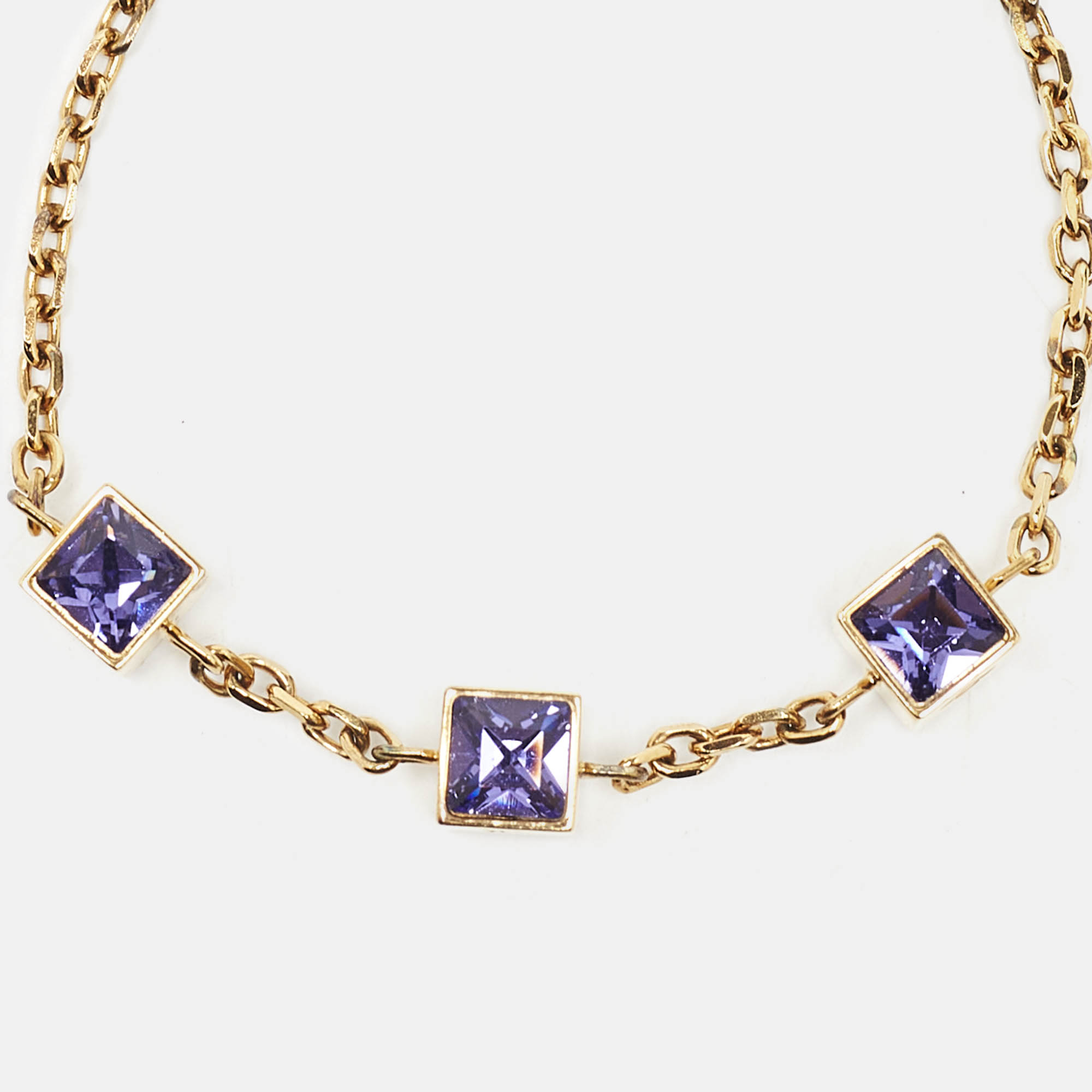 Louis Vuitton Gamble Crystal Gold Tone Bracelet 