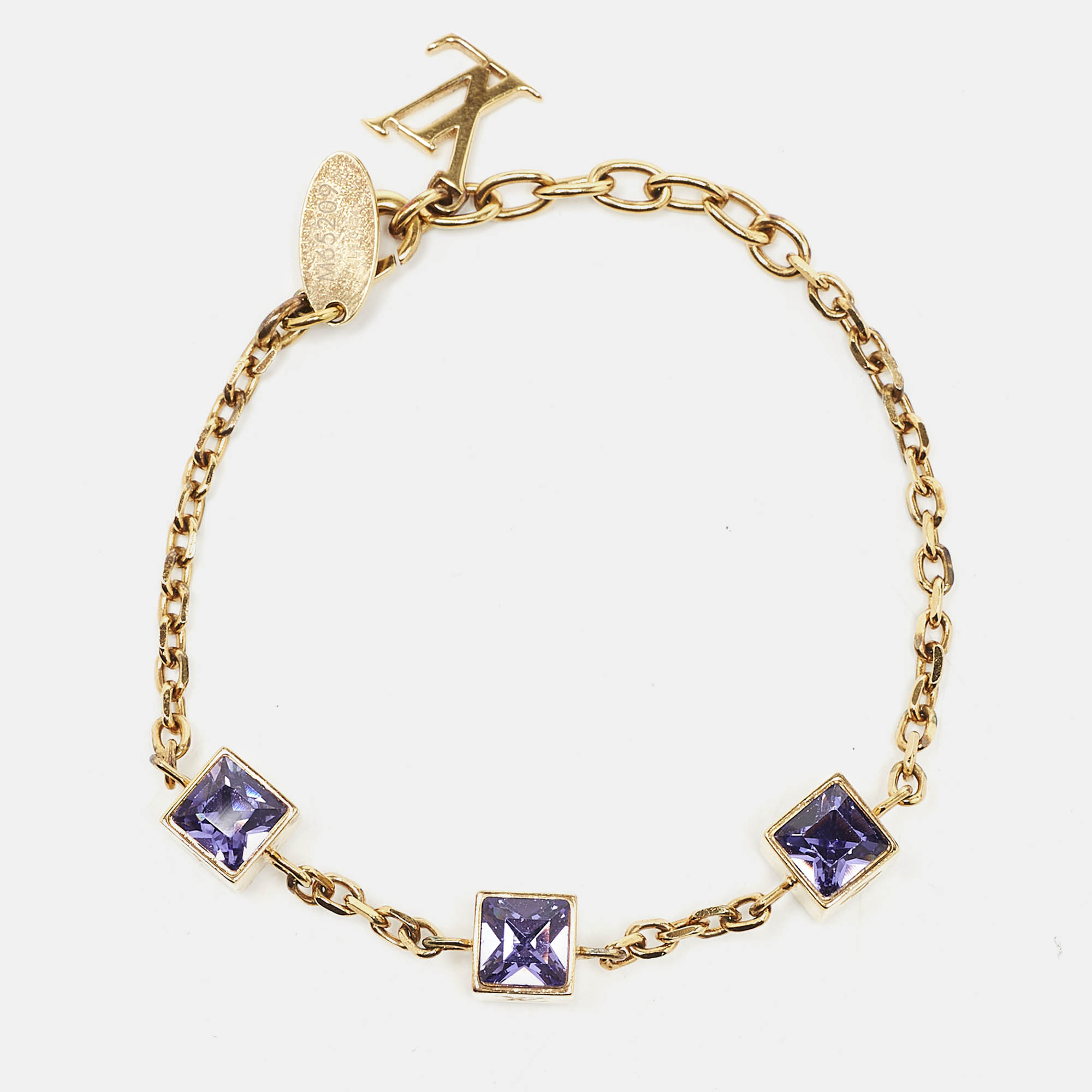 

Louis Vuitton Gamble Crystal Gold Tone Bracelet