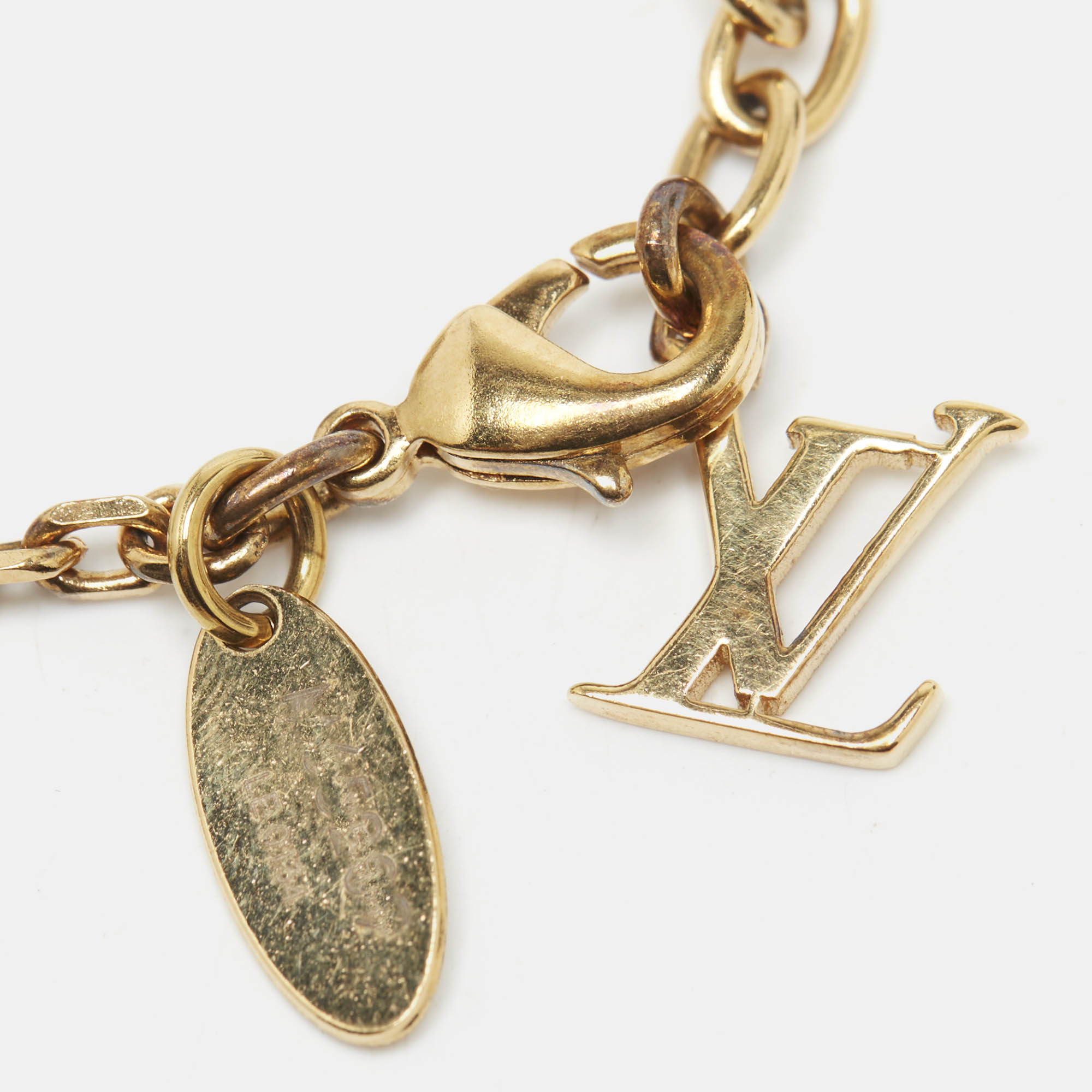 Louis Vuitton Gamble Crystal Gold Tone Bracelet 