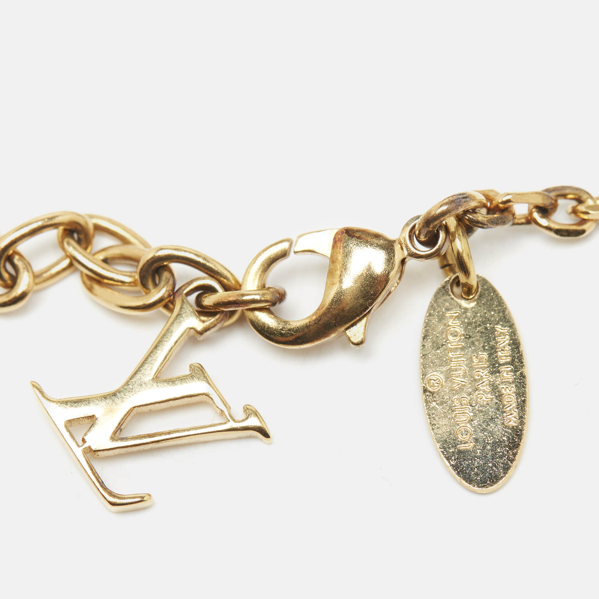 Louis Vuitton Gamble Crystal Gold Tone Bracelet 