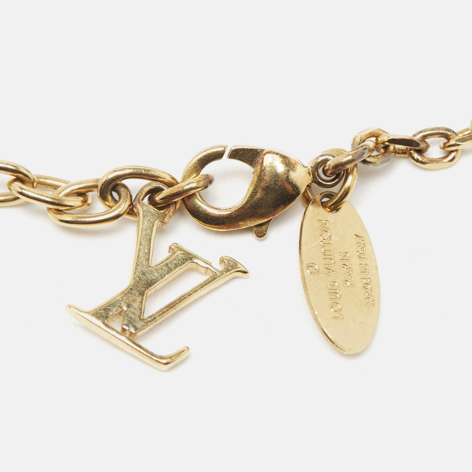 Louis Vuitton Gamble Crystal Gold Tone Bracelet 