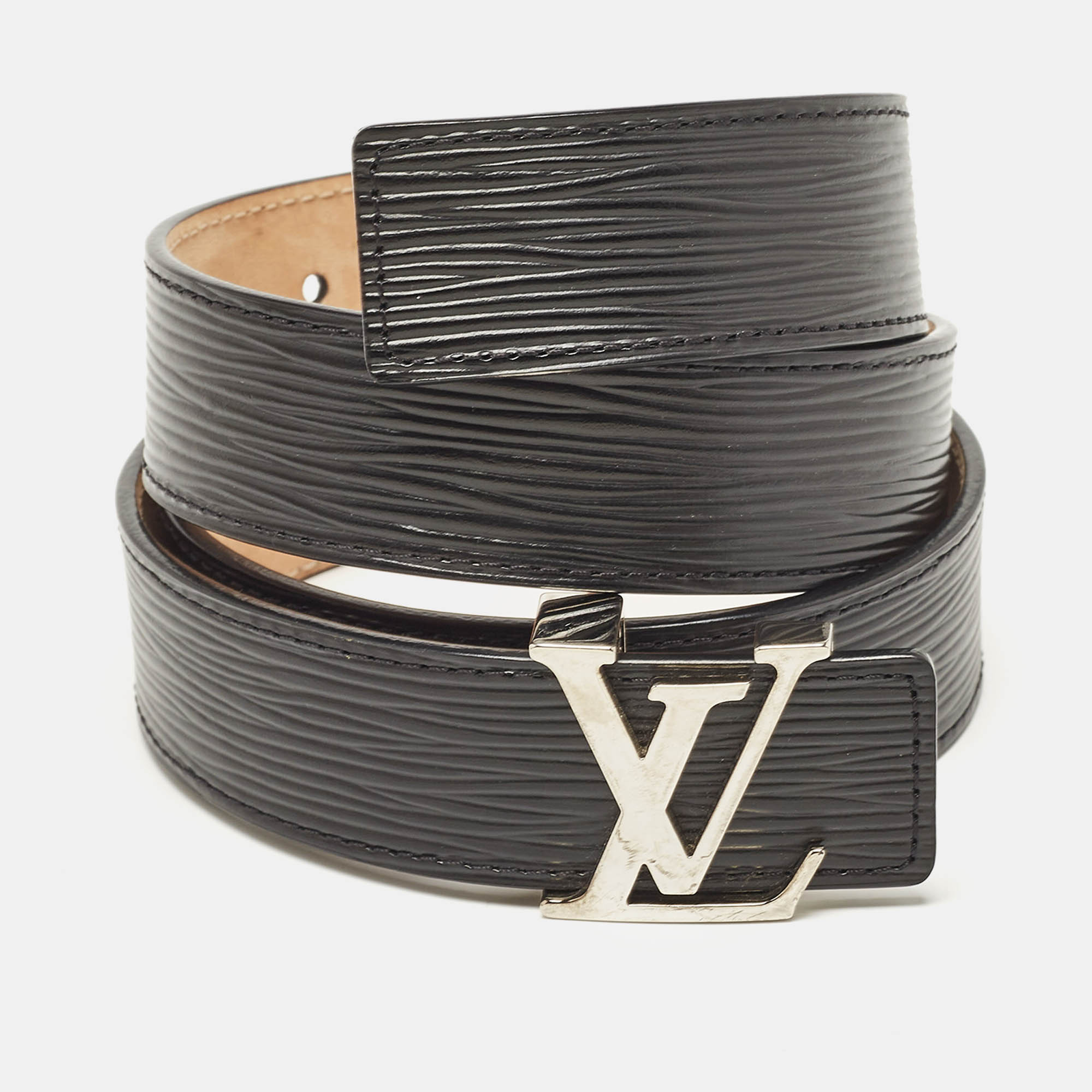 

Louis Vuitton Black Epi Leather LV Initiales Belt