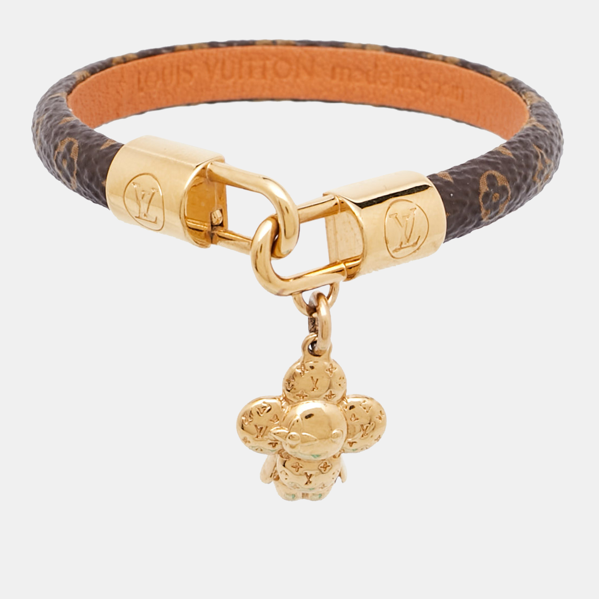 

Louis Vuitton Monogram Vivienne Canvas Gold Tone Bracelet 17