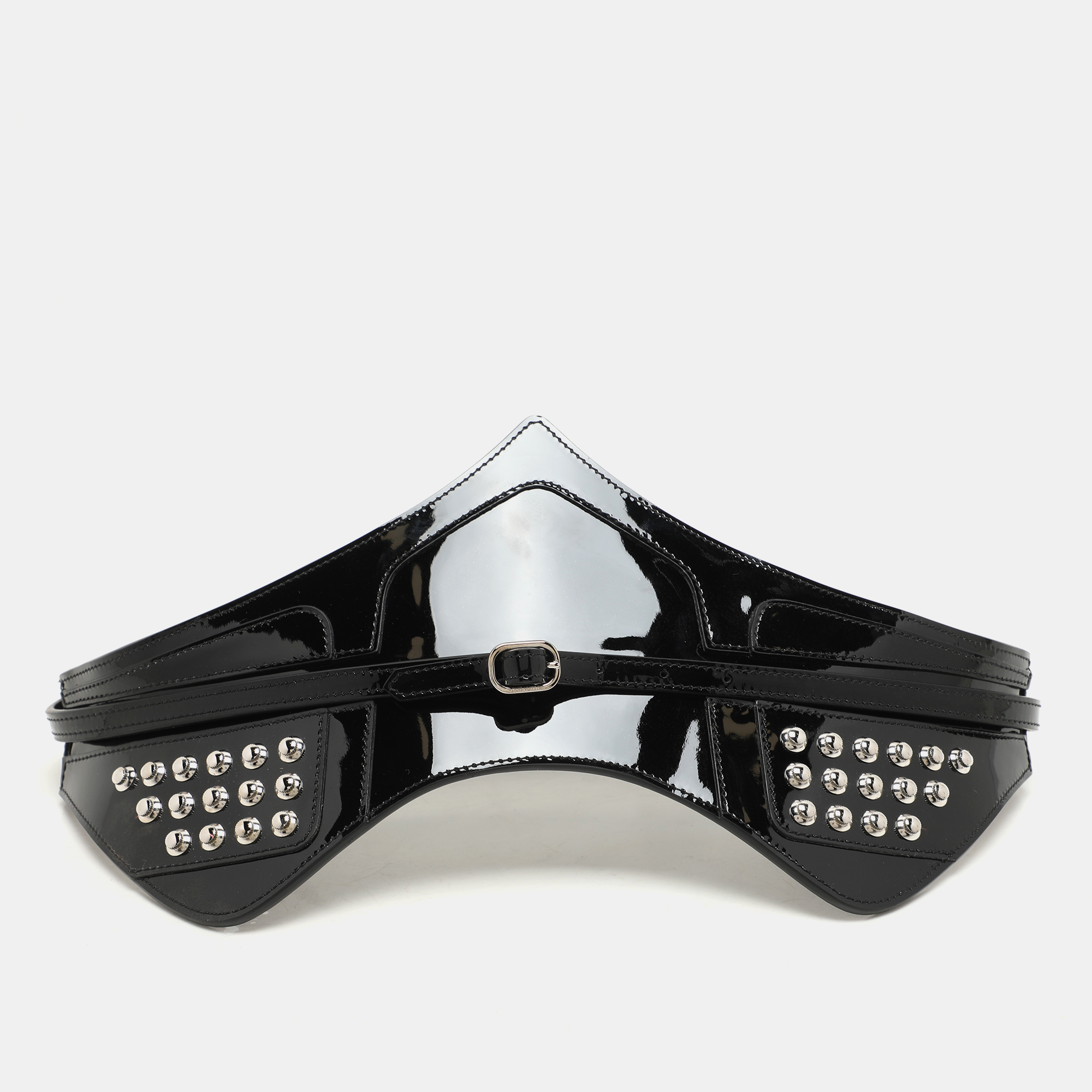

Louis Vuitton Black Vernis Leather Louise Corset Belt 70CM