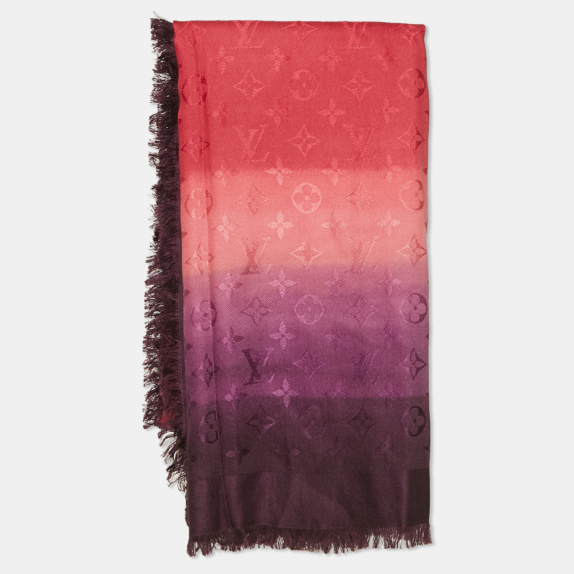 

Louis Vuitton Purple and Pink Blurrygram Monogram Shawl