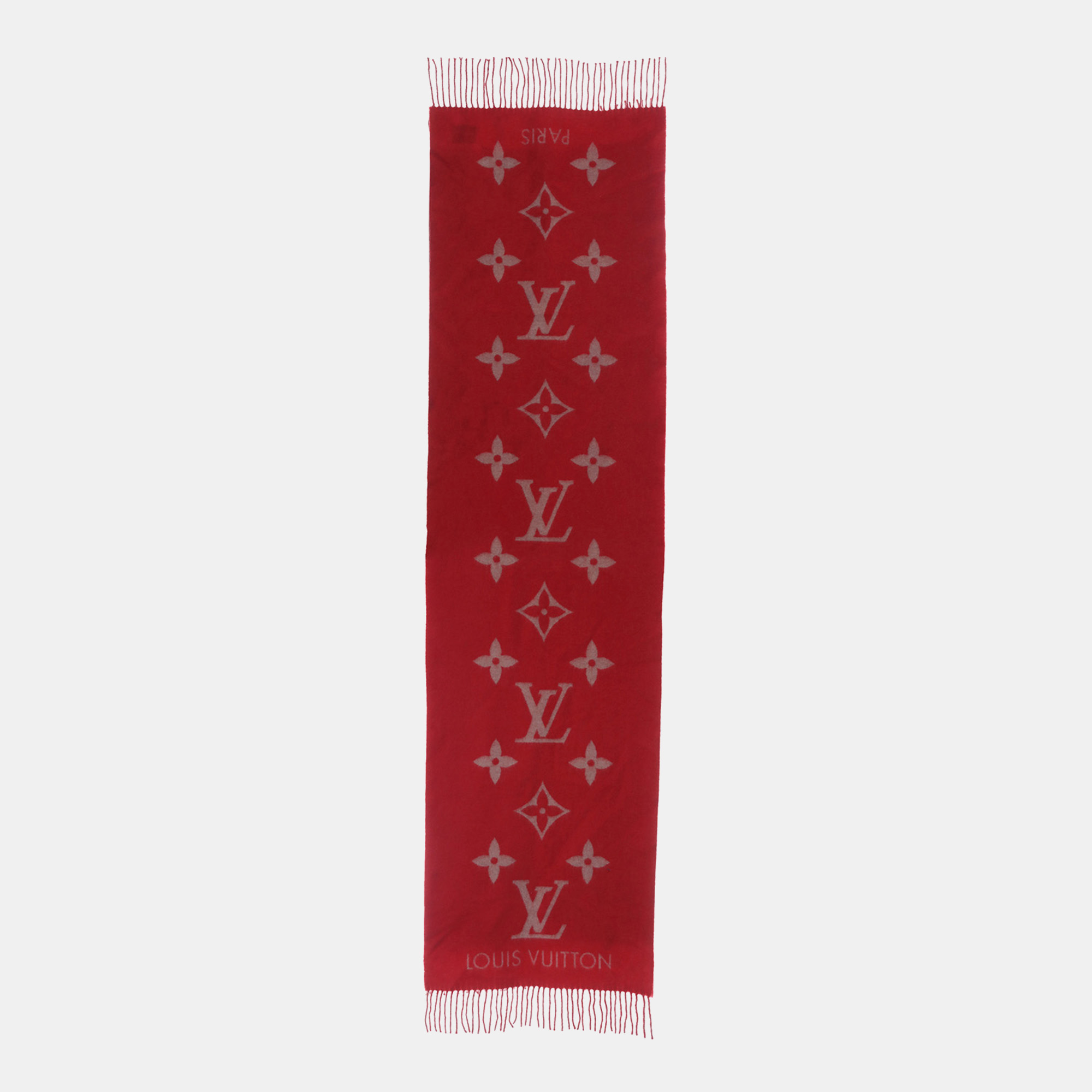 

Monogram Cashmere Scarf, Red