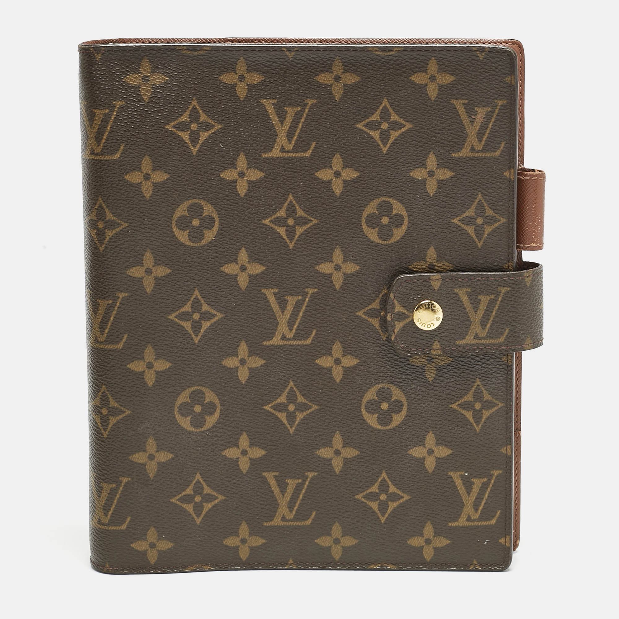 

Louis Vuitton Monogram Canvas Large Ring Agenda Cover, Brown
