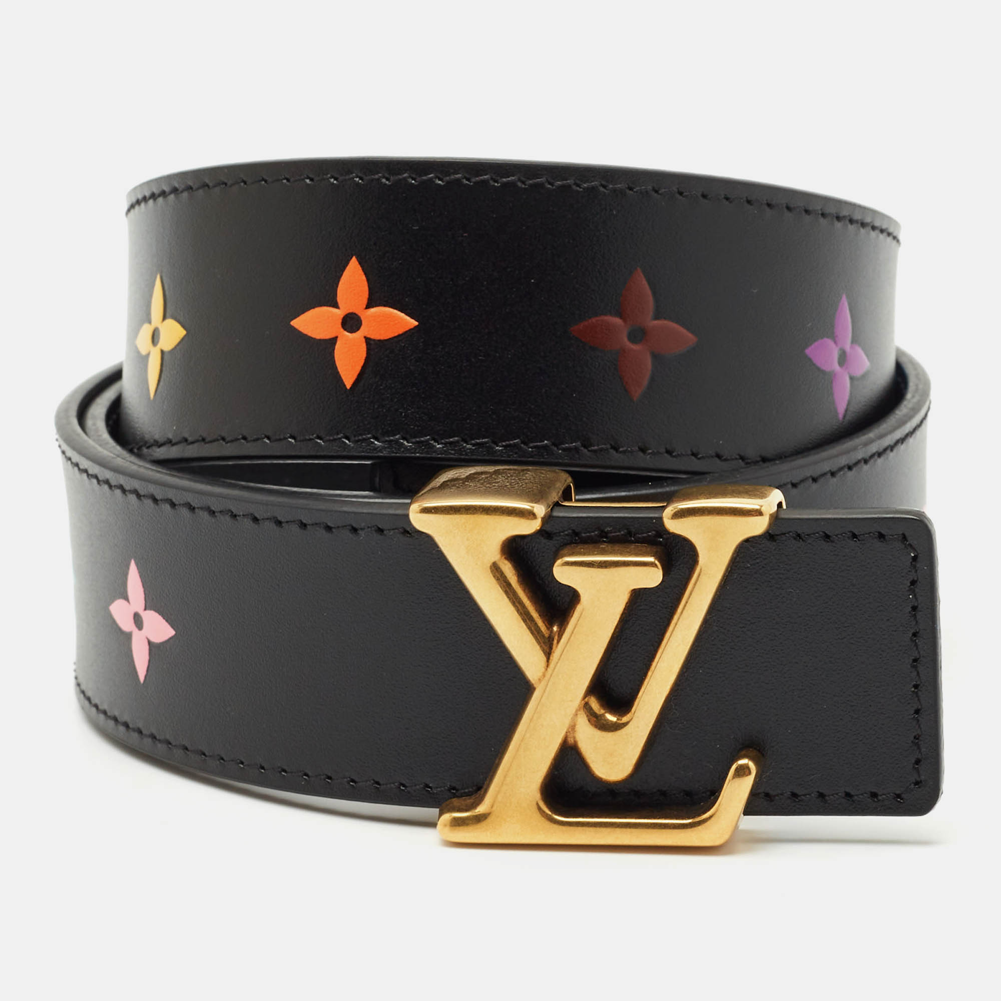 

Louis Vuitton Black Leather LV New Wave Belt
