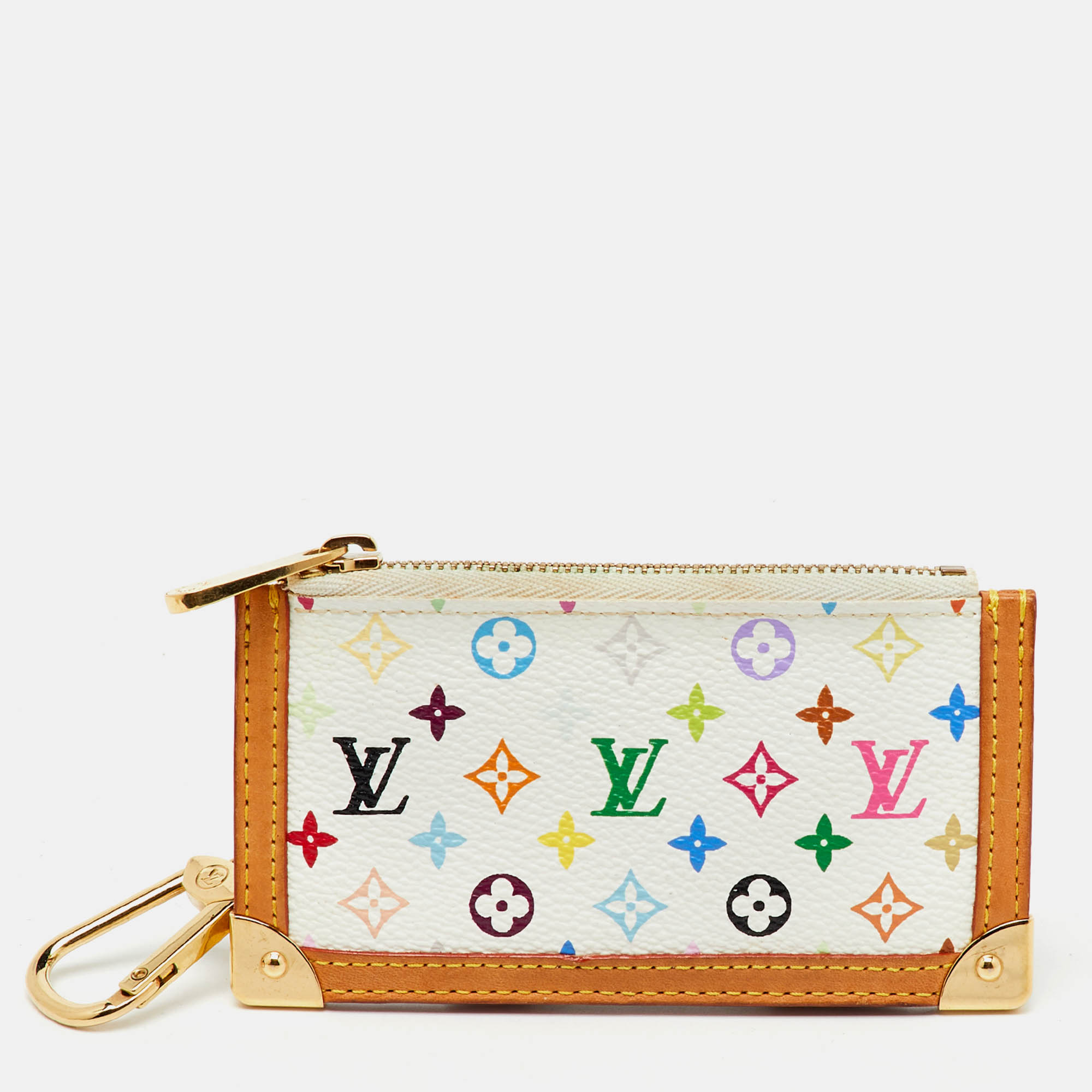 

Louis Vuitton White Monogram Multicolore Canvas Key Pouch