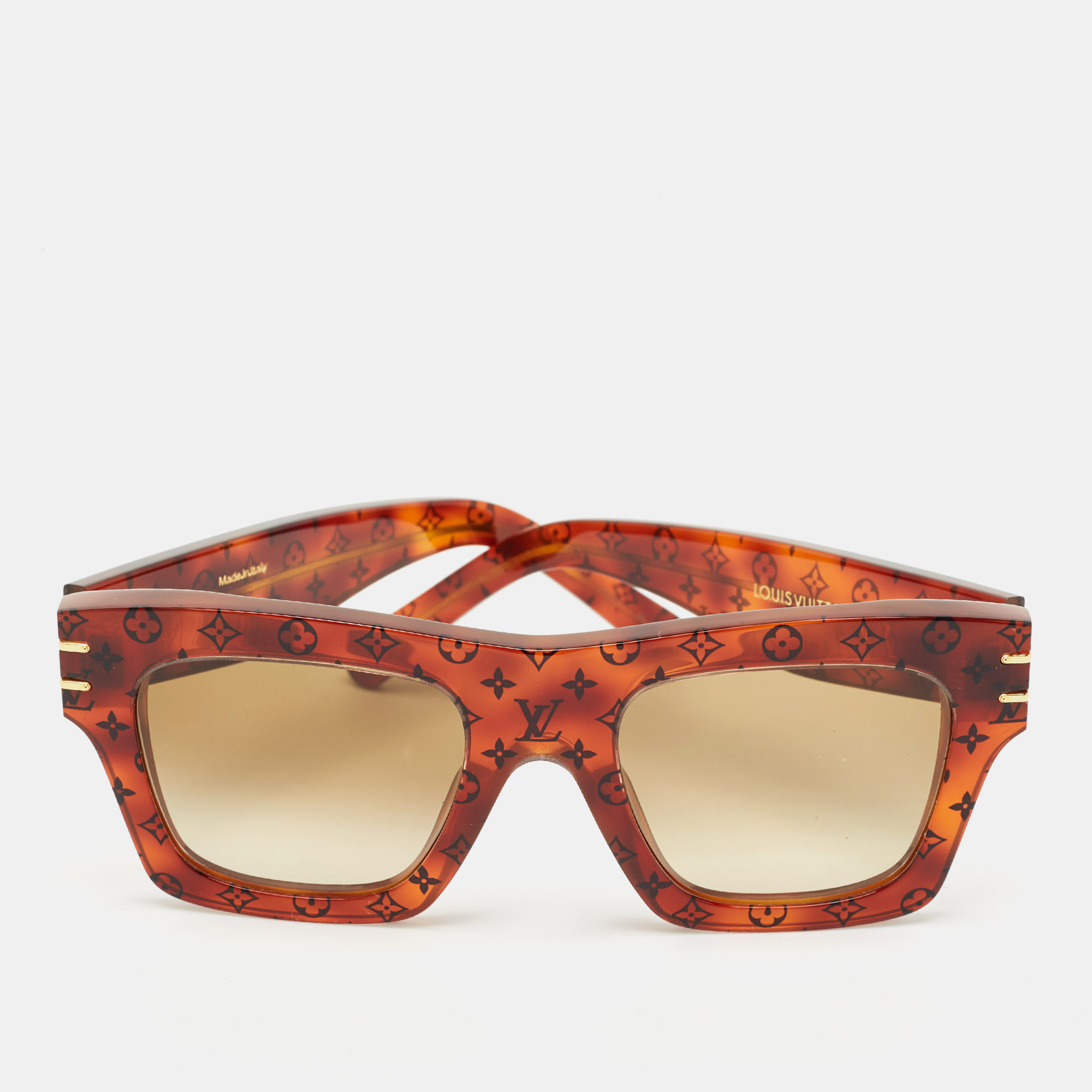 

Louis Vuitton Tortoise Monogram Z1483W Blade Sunglasses, Brown
