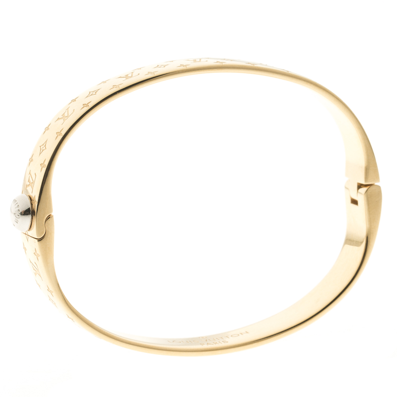 Louis Vuitton Nanogram Gold Tone Metal Cuff Bracelet S at 1stDibs  louis vuitton  nanogram bracelet, nanogram cuff louis vuitton price, louis vuitton cuff  bracelet