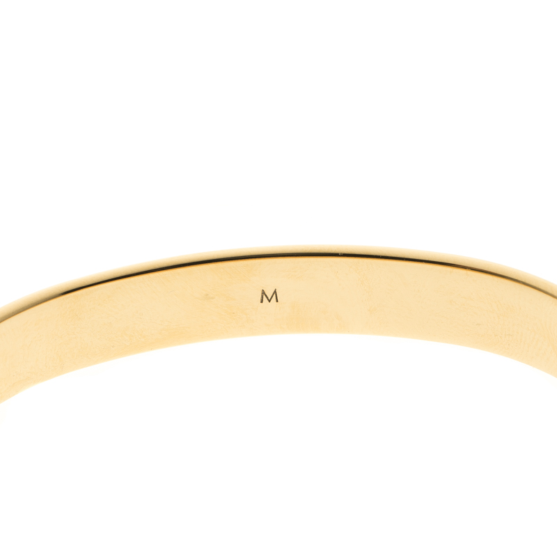 LOUIS VUITTON Brass Monogram Nanogram Cuff M Gold 1249707