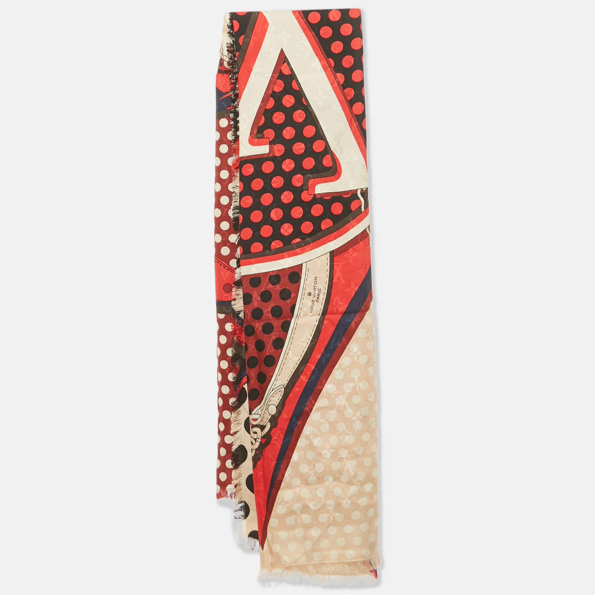 

Louis Vuitton Red Monodots Monogram Scarf