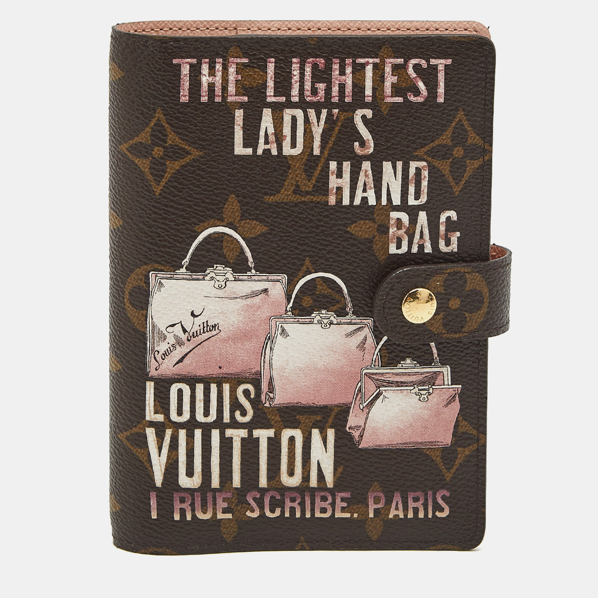 

Louis Vuitton Monogram Affiche Canvas Small Ring Agenda Cover, Brown