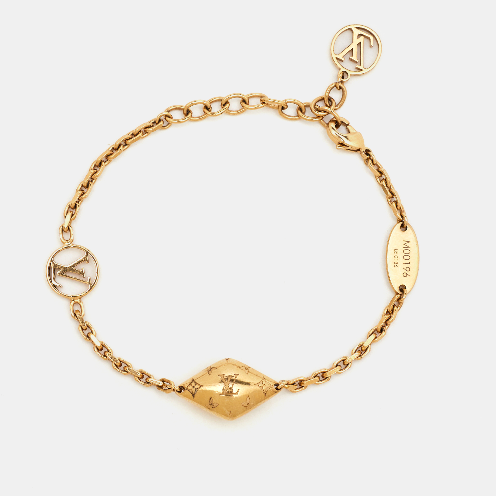 

Louis Vuitton Gold Tone Malletage Supple Bracelet