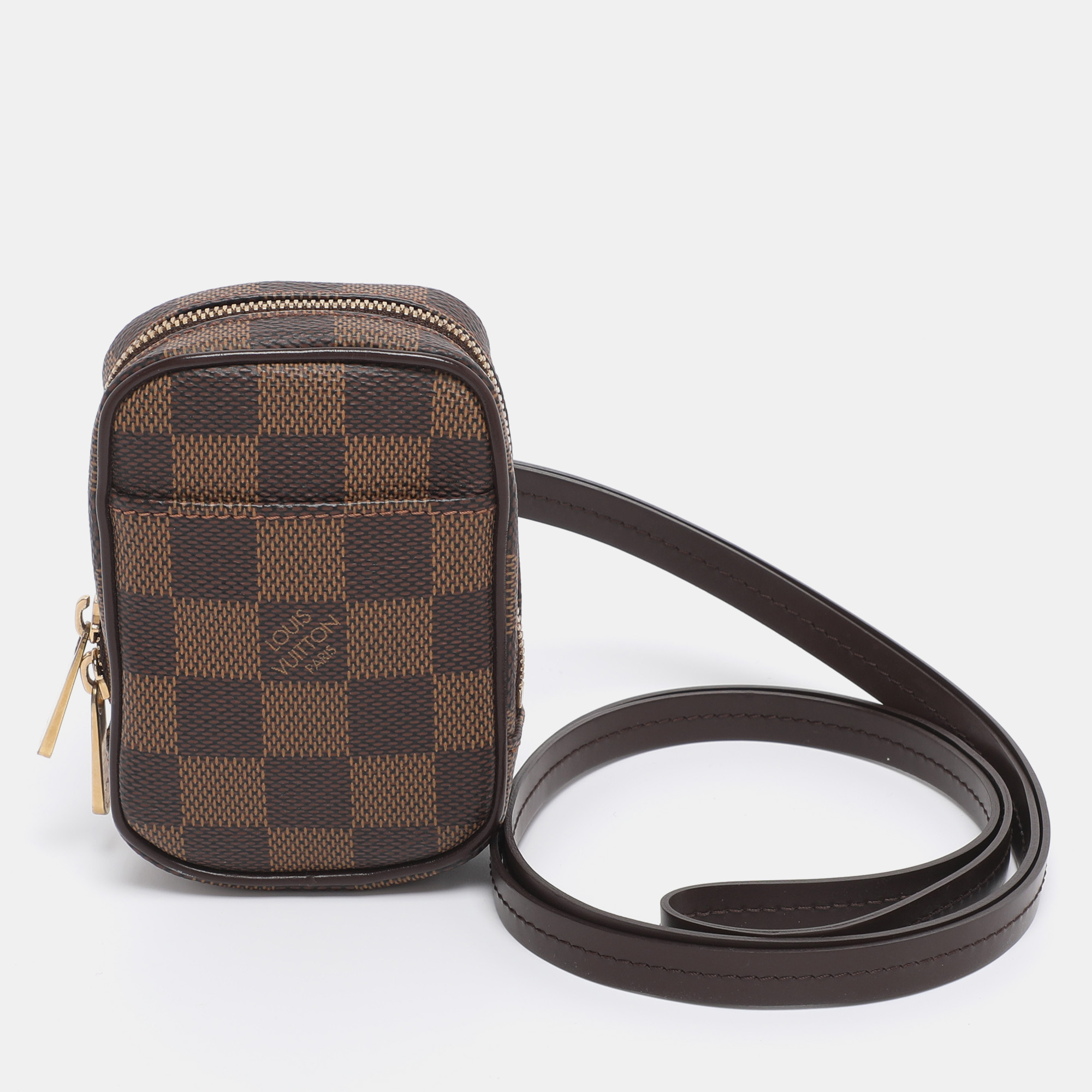 Pre-owned Louis Vuitton Damier Canvas Etui Okapi Pm Pouch In Brown