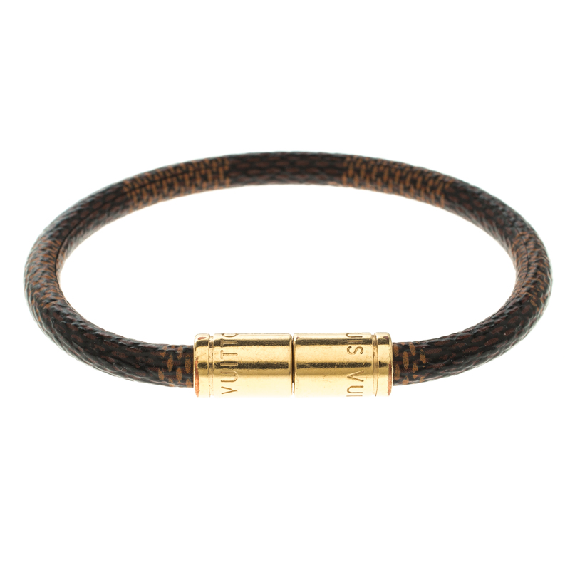 Pre Owned سوار لوي فيتون كيب إيت كانفاس دامييه ذهبي اللون