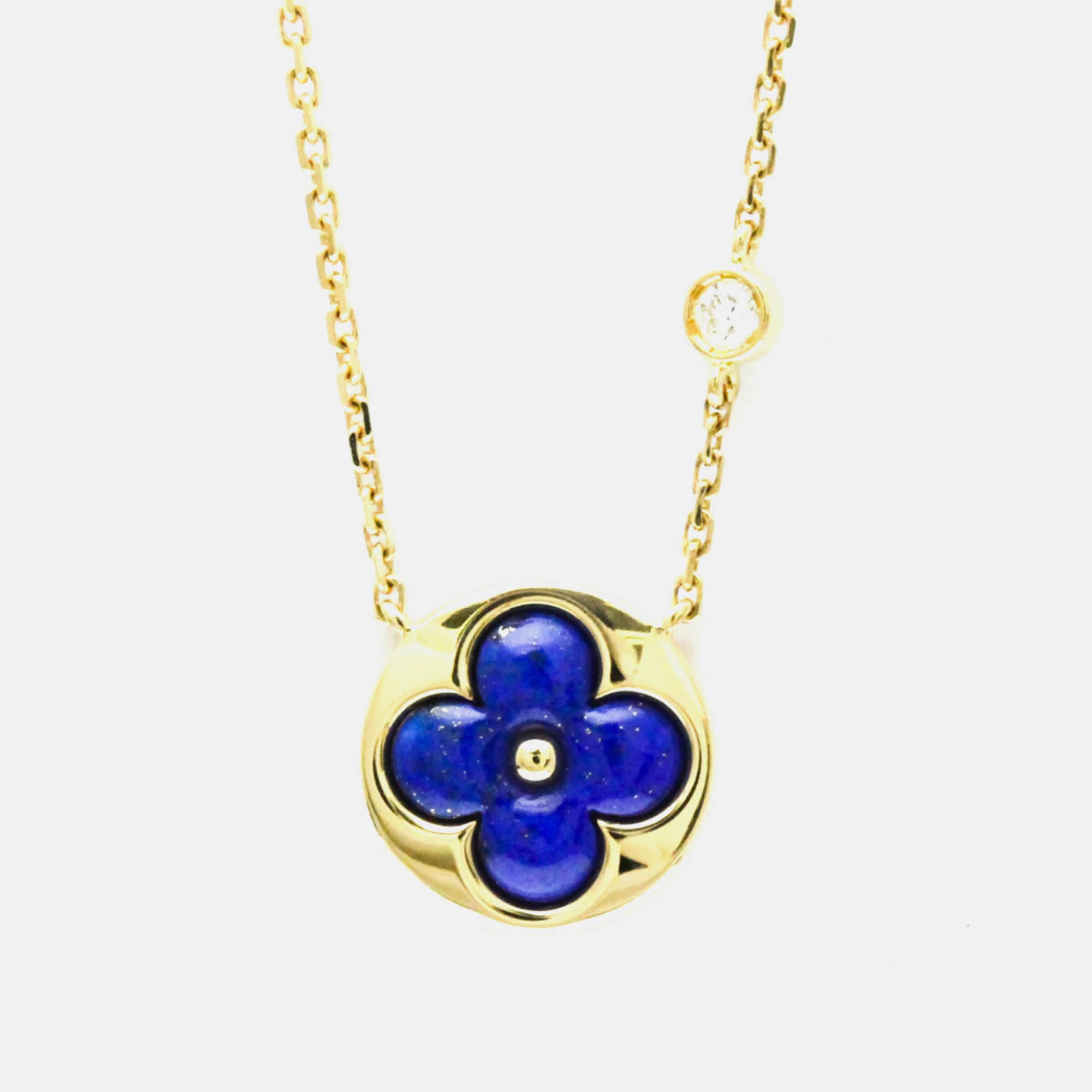 

Louis Vuitton Sun Blossom BB Yellow Gold 18K DiamondLapis Lazuli Pendant Necklace