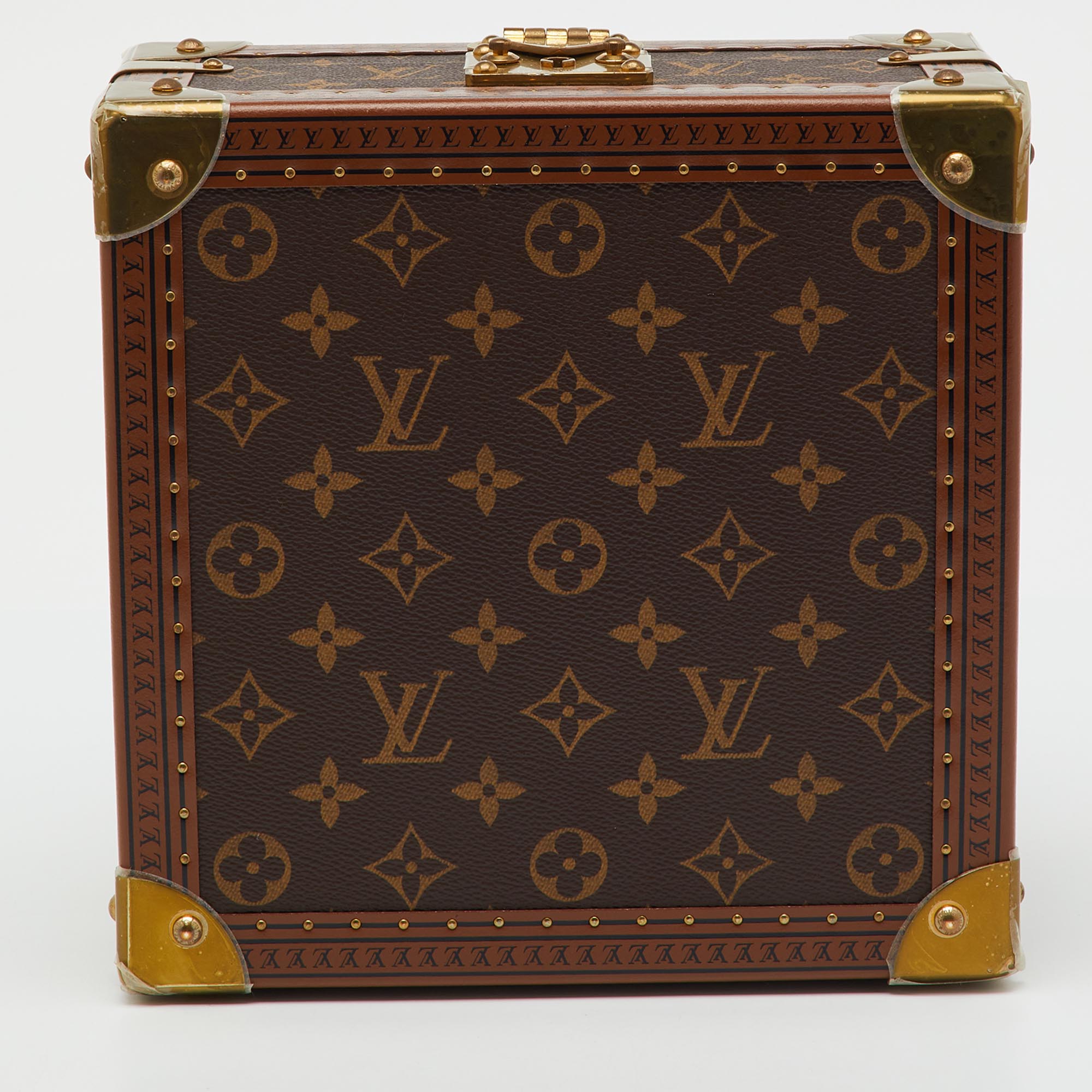 Pre-owned Louis Vuitton Rose Ballerine Monogram Canvas Coffret Joaillerie Box In Brown