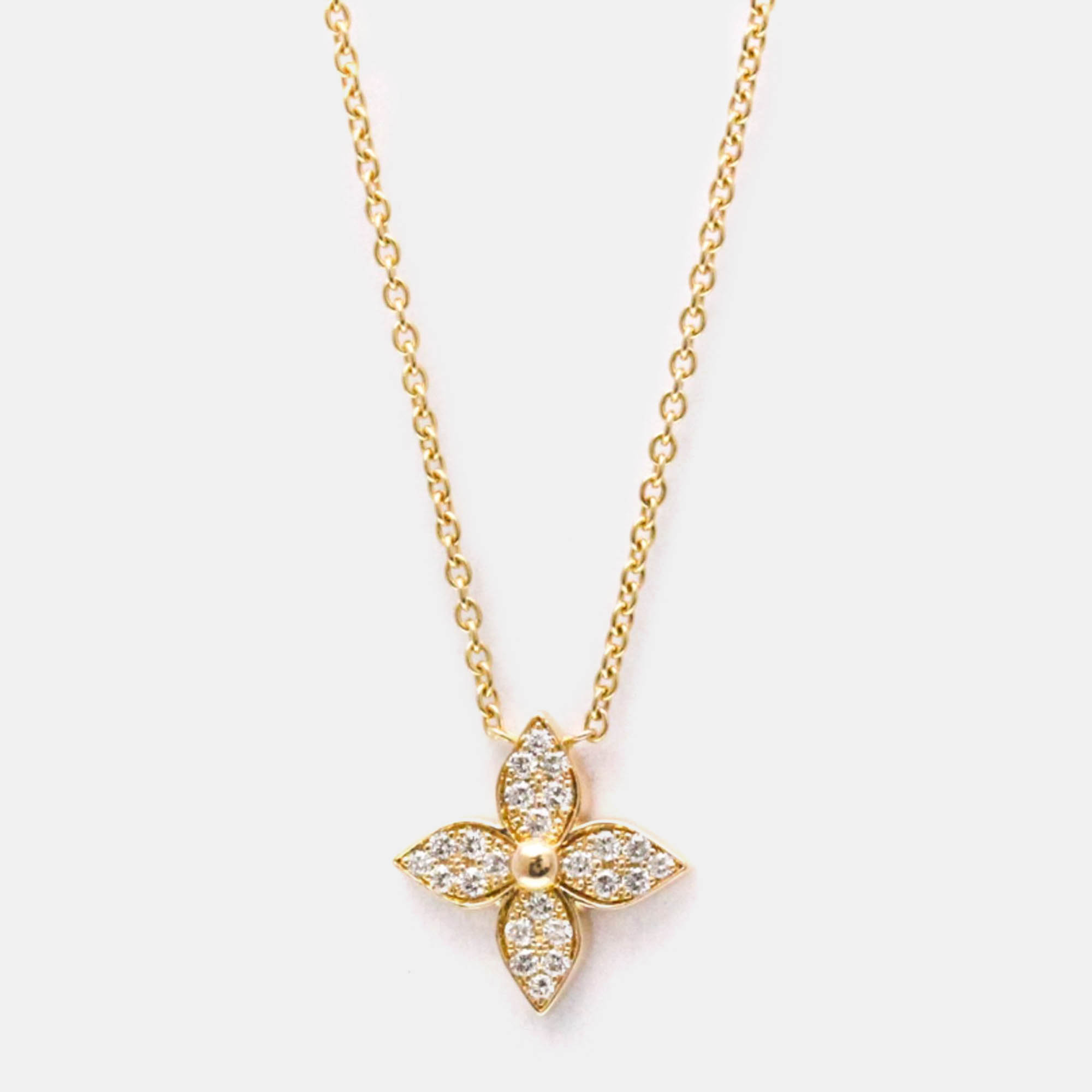 Pre-owned Louis Vuitton Pandantif Star Blossom 18k Pink Gold Diamond Pendant Necklace