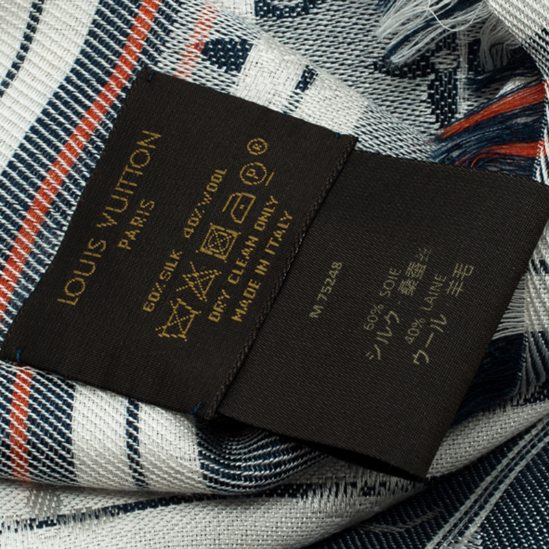 Louis Vuitton Blue Monogram Mattress Striped Denim Shawl Louis Vuitton | TLC