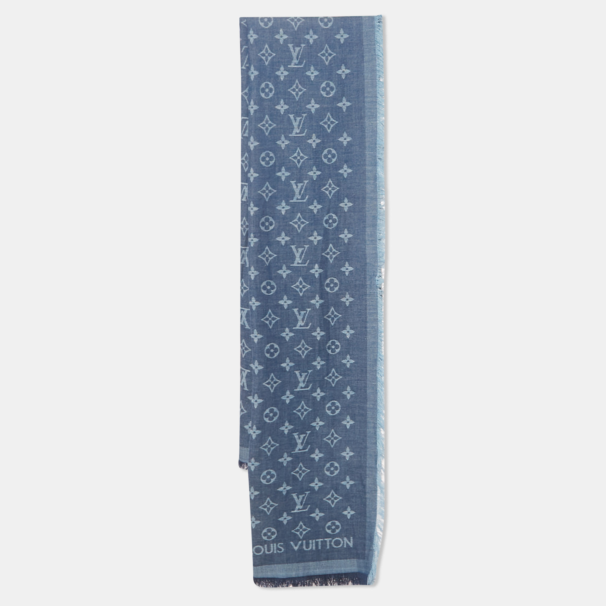 

Louis Vuitton Blue Monogram Denim Scarf