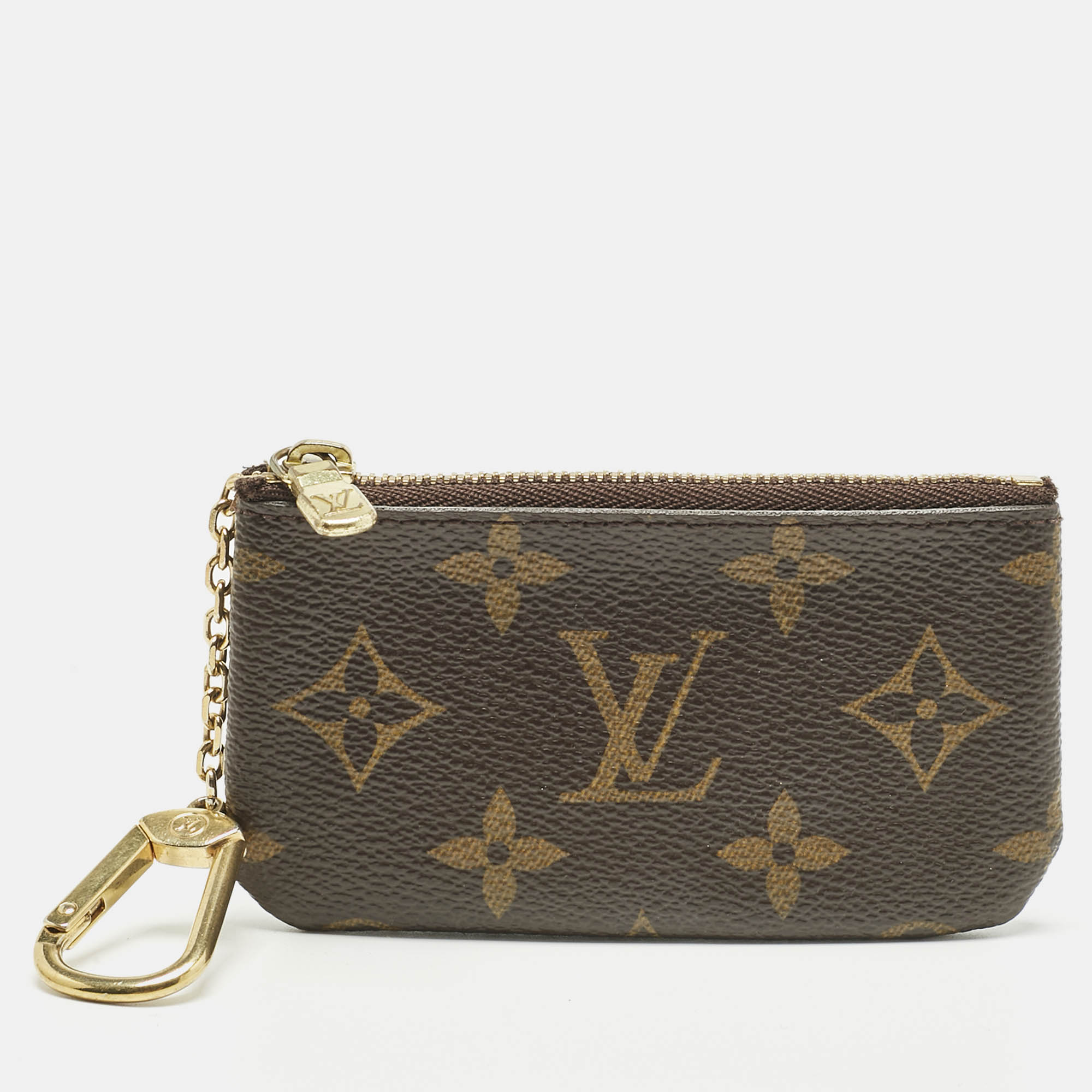 Pre-owned Louis Vuitton Monogram Canvas Key Pouch In Brown