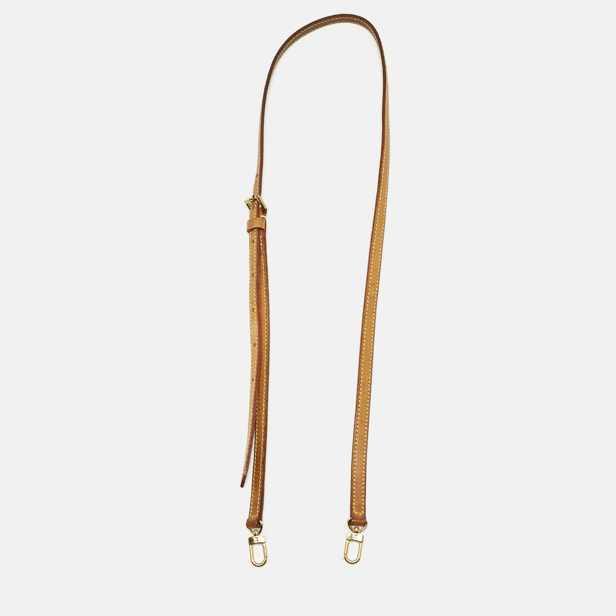 

Louis Vuitton Brown Leather Shoulder Bag Strap, Beige