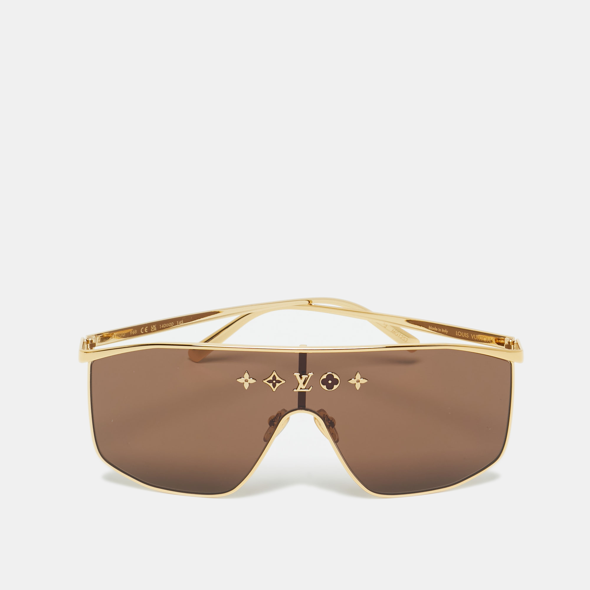 Pre-owned Louis Vuitton Brown Z1717u Lv Golden Mask Sunglasses