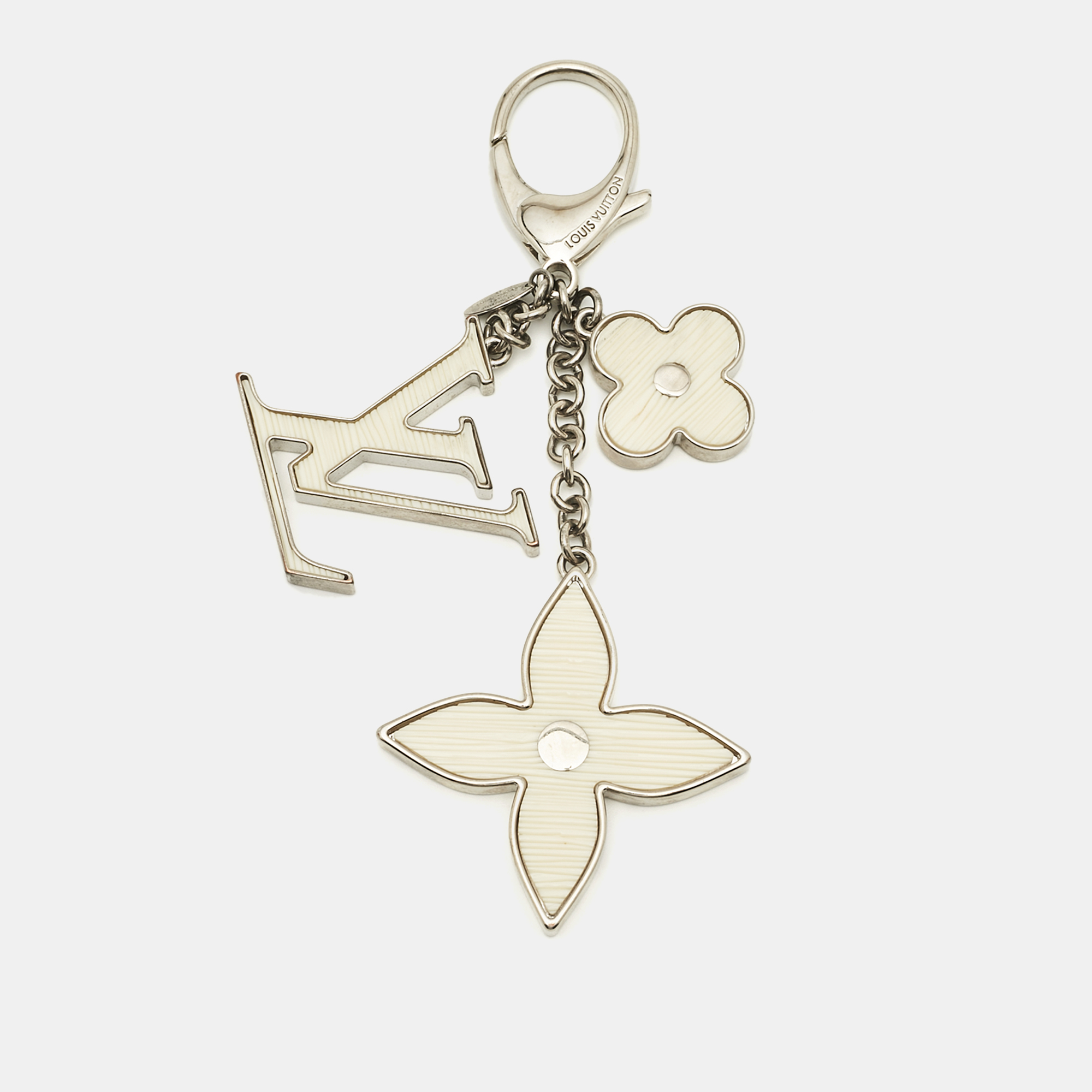 Pre-owned Louis Vuitton Fleur De Epi Resin Silver Tone Bag Charm