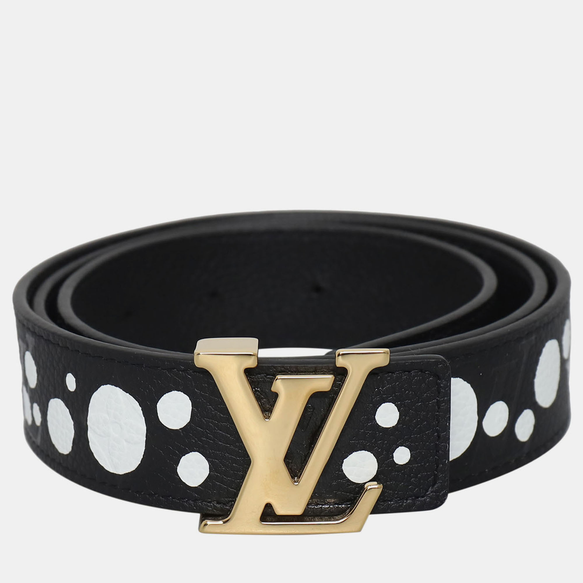 Pre-owned Louis Vuitton X Yayoi Kusama Initiales Belt In Black
