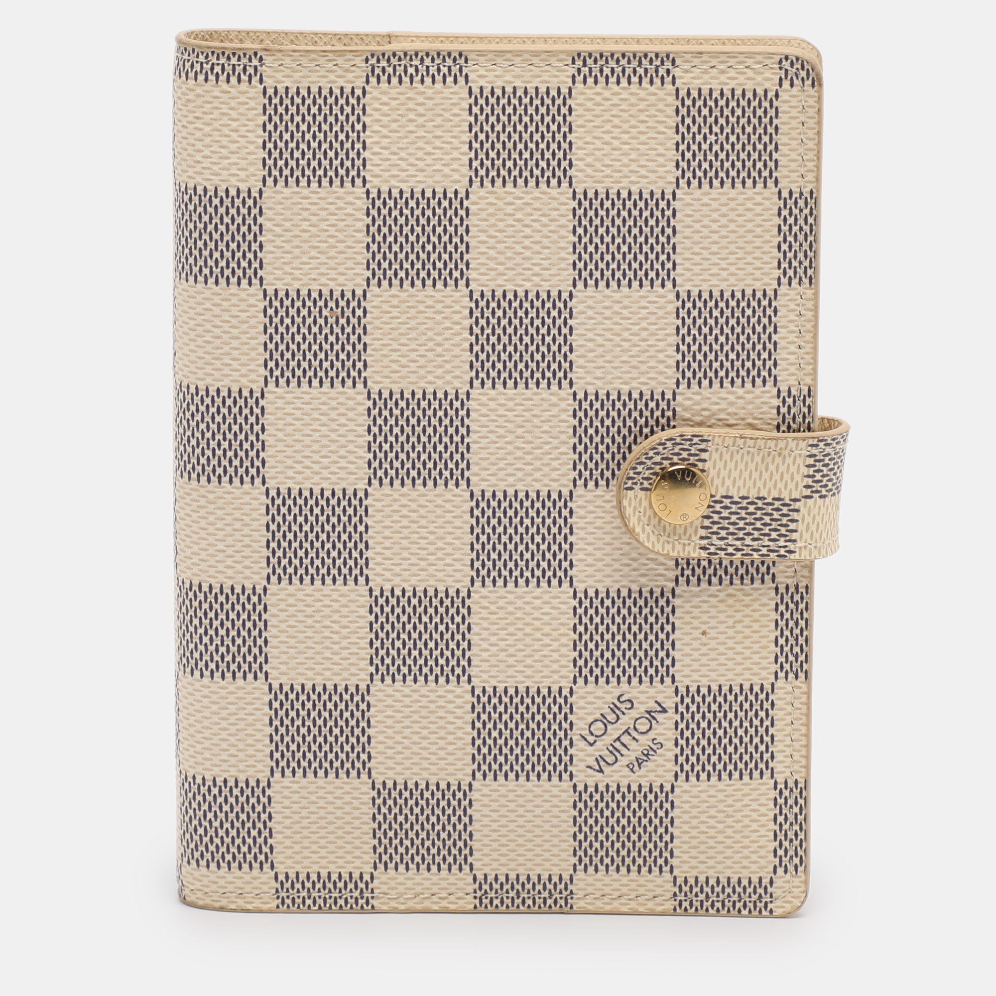 

Louis Vuitton Damier Azur Canvas Customizable Small Ring Agenda Cover, Grey