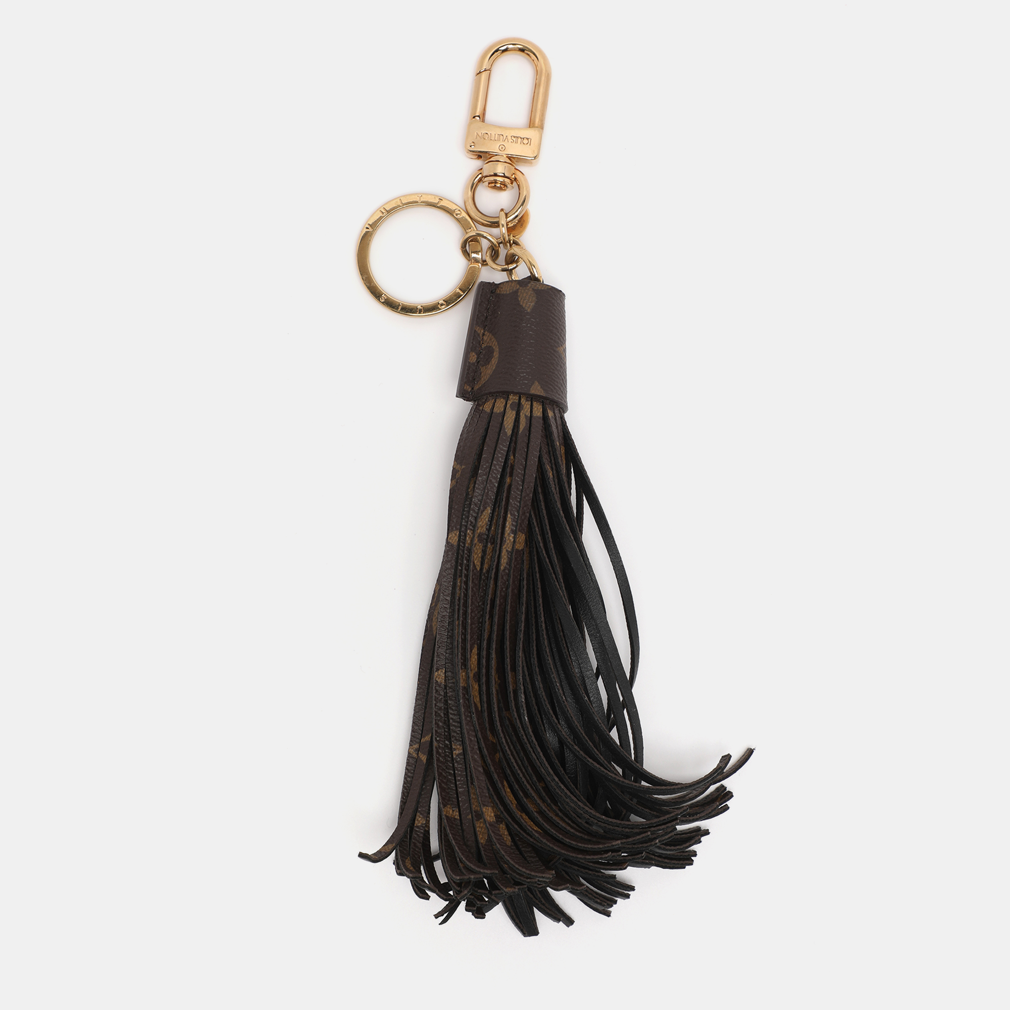 Pre-owned Louis Vuitton Monogram Canvas Tassel Bag Charm In Brown