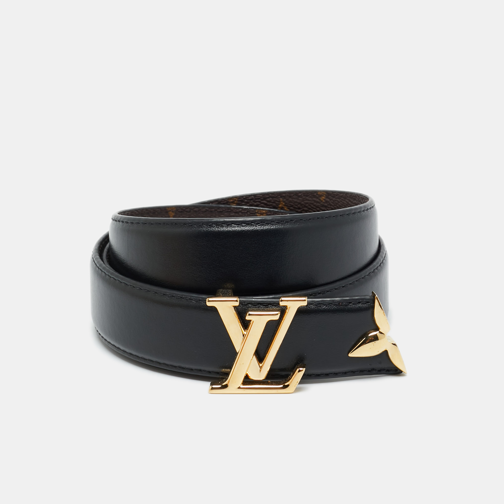 

Louis Vuitton Black Monogram Canvas Pretty LV Belt 85CM