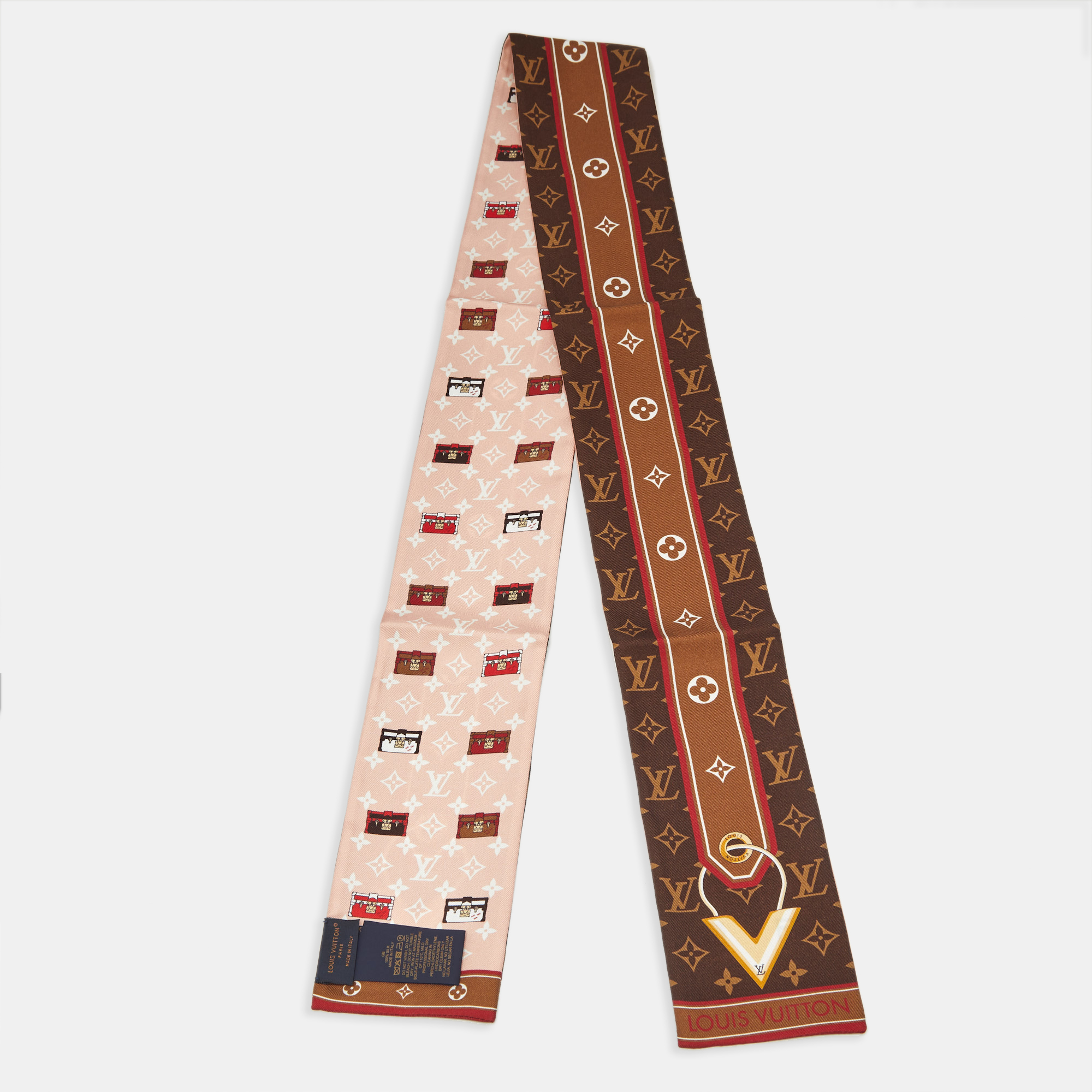 

Louis Vuitton Brown Logo Monogram Silk Minimalle Bandeau