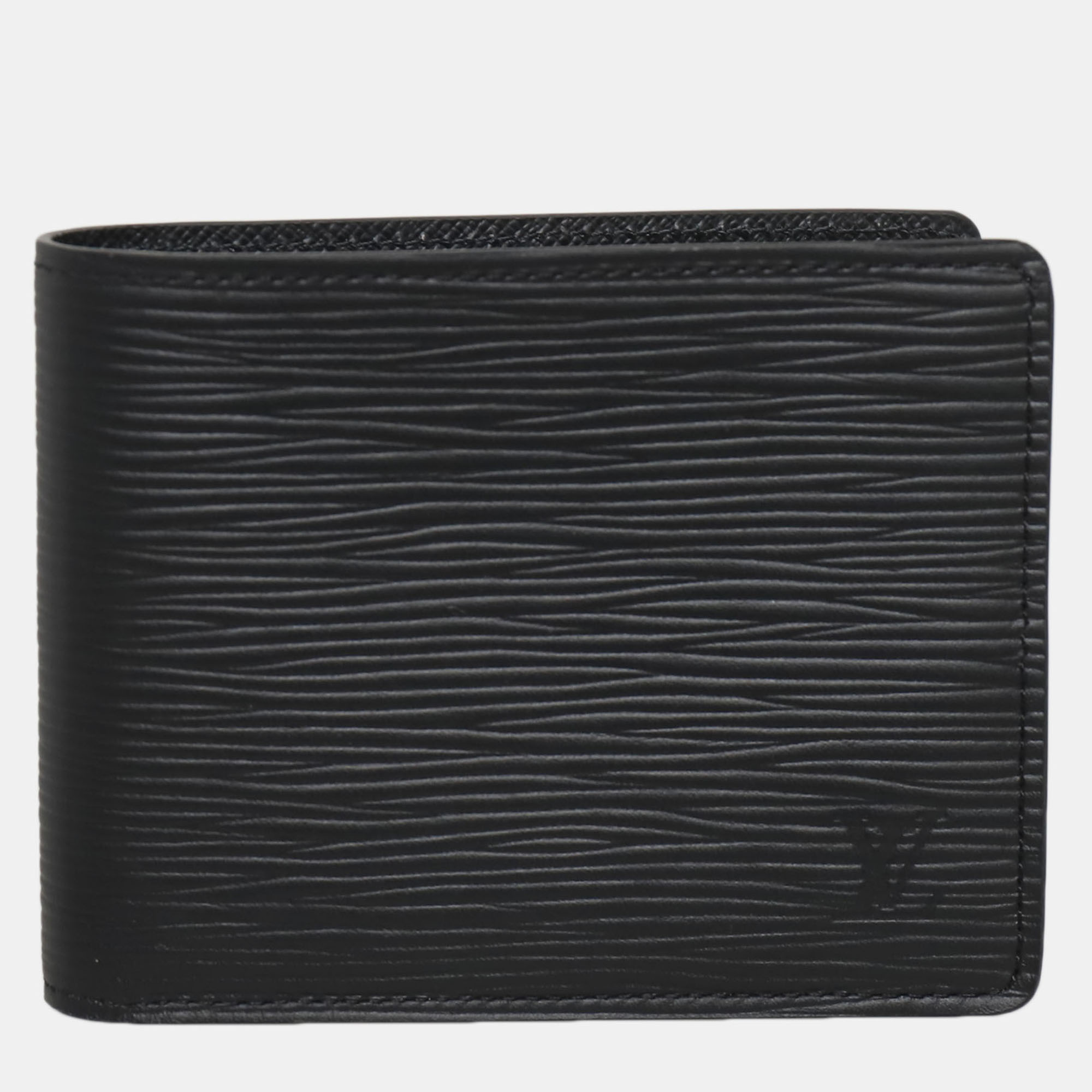 Pre-owned Louis Vuitton Epi Slender Folded Wallet In Black