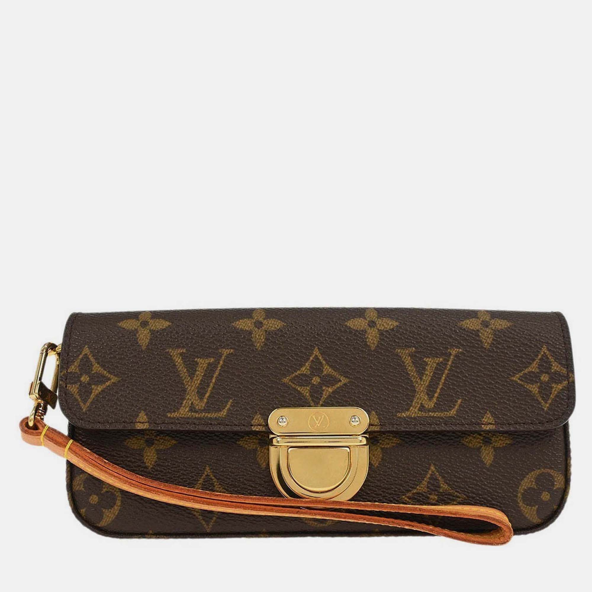 Pre-owned Louis Vuitton Brown Monogram Pochette Lagoon Glasses Case