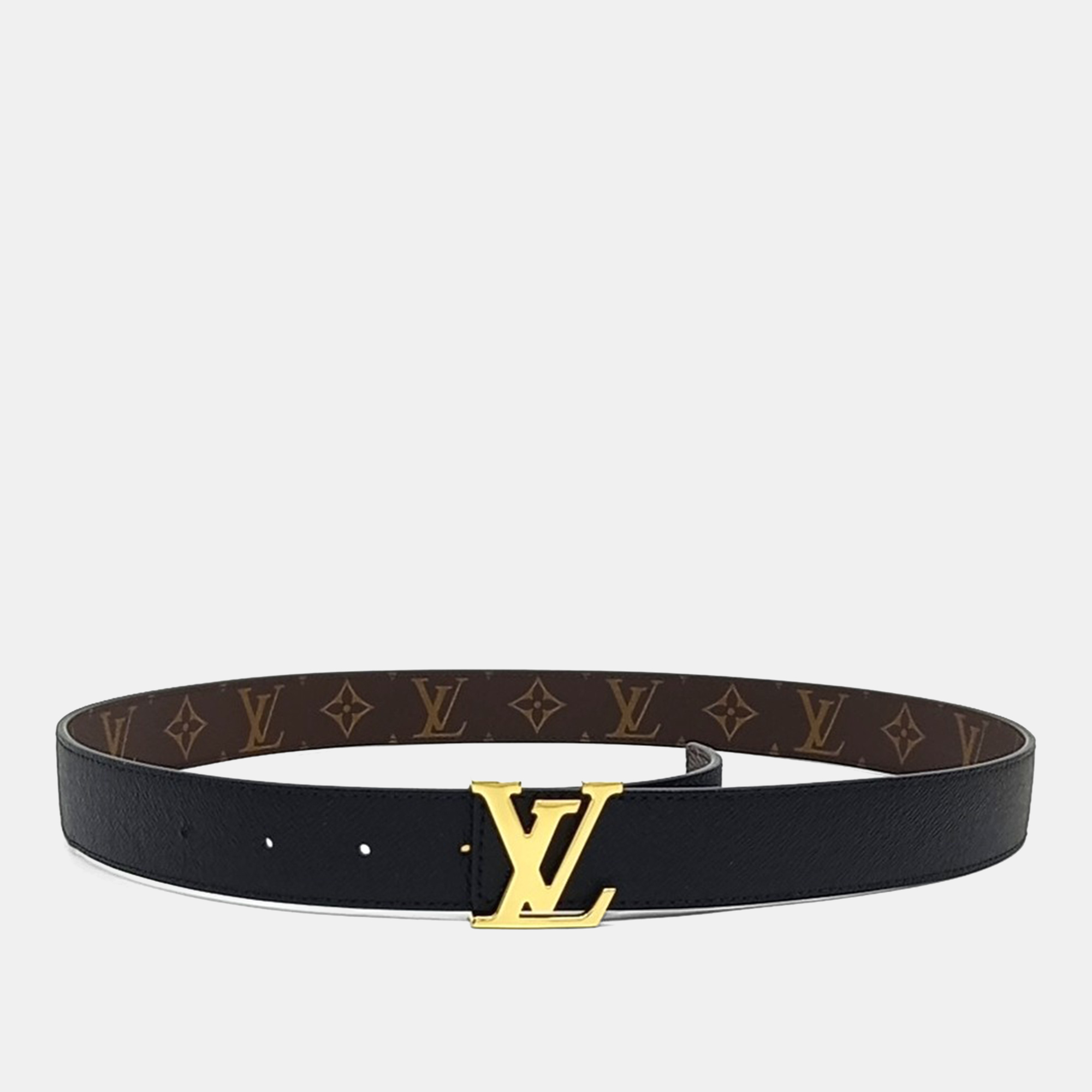 Pre-owned Louis Vuitton Monogram Reversible Belt In Black