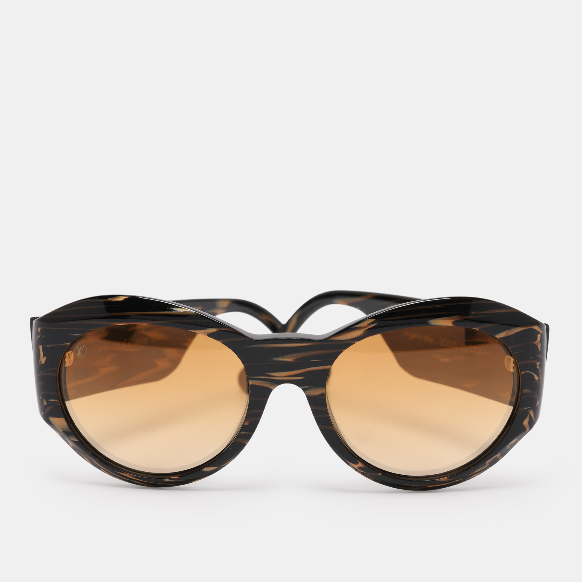 Pre-owned Louis Vuitton Brown Gradient Z1130w Round Sunglasses