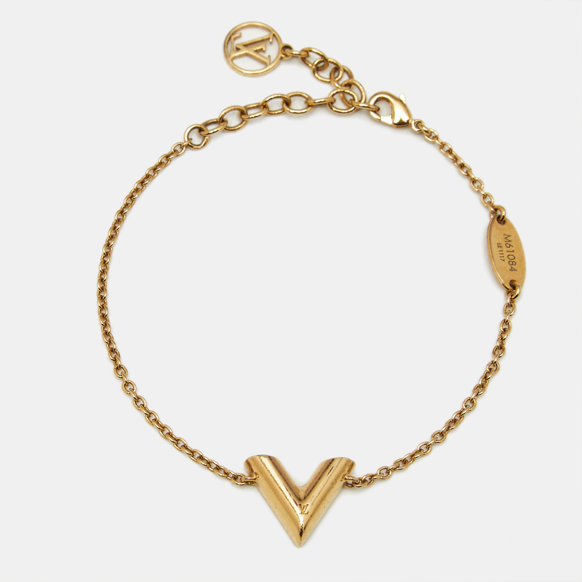 

Louis Vuitton Essential V Gold Tone Bracelet