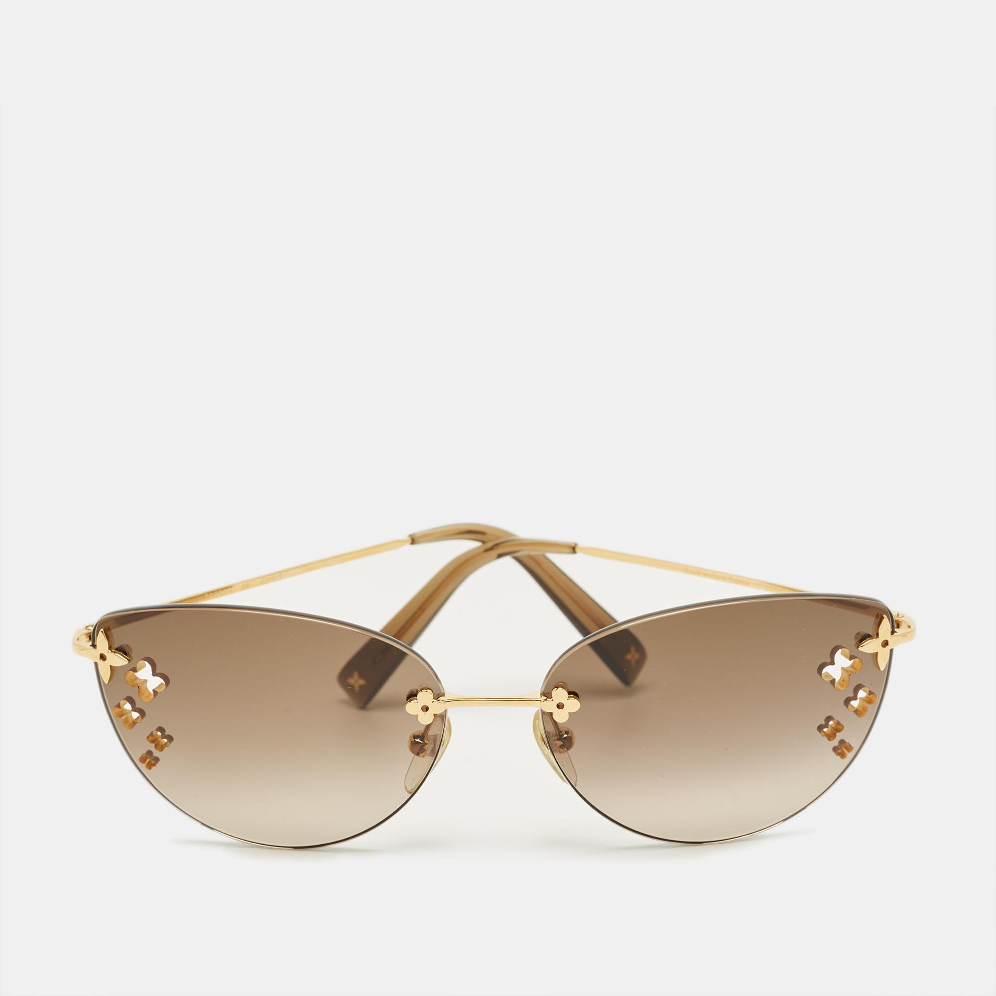 

Louis Vuitton Brown Gradient Z0051U Desmayo Rimless Cat Eye Sunglasses