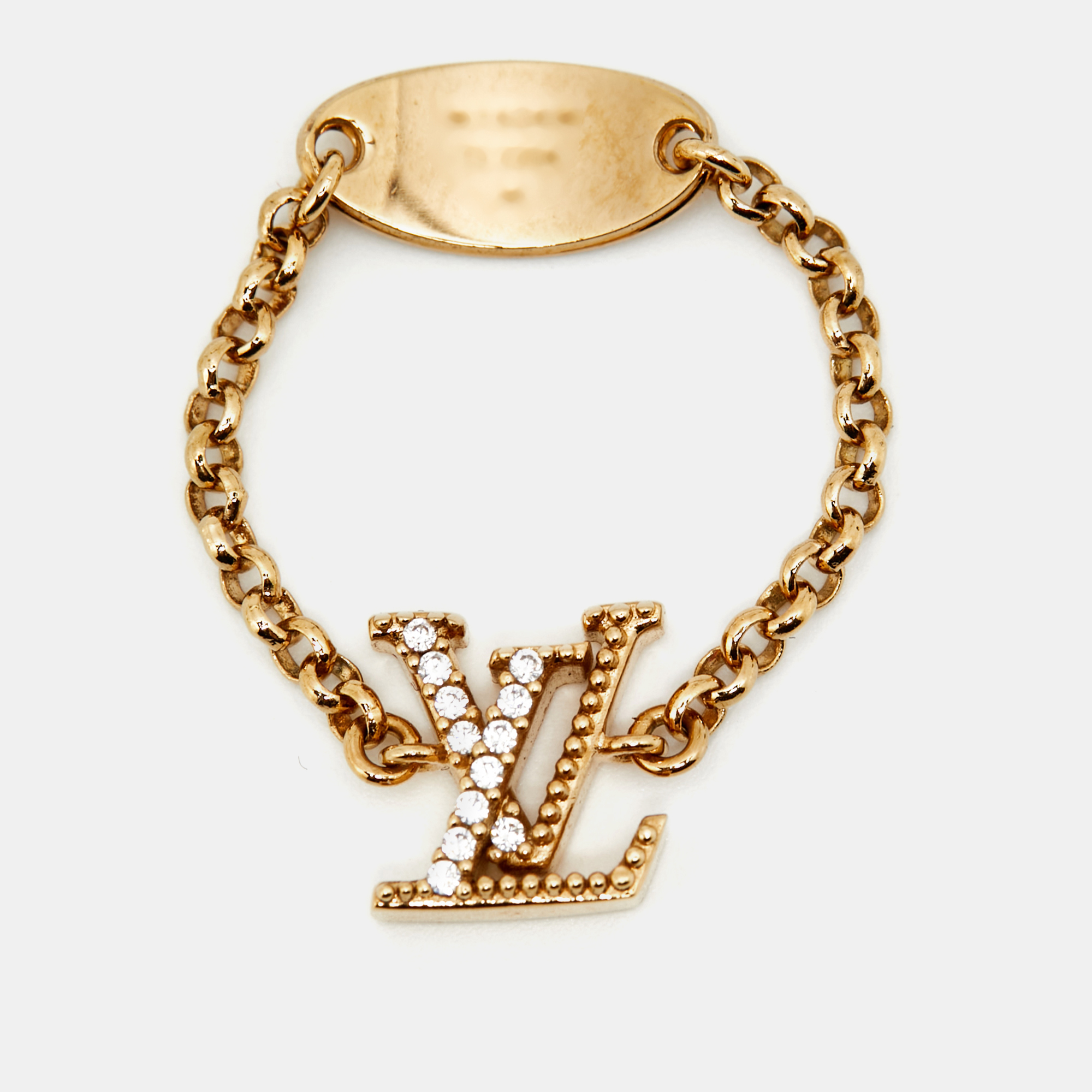 

Louis Vuitton Lady LV Crystals Gold Tone Ring Size