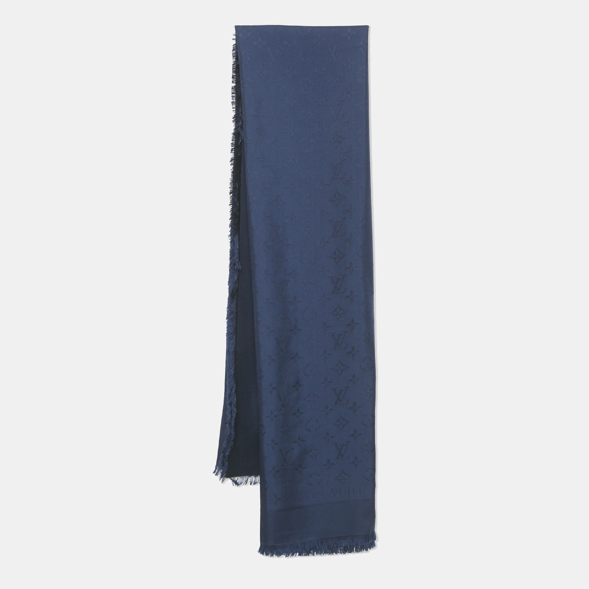 

Louis Vuitton Night Blue Monogram Silk Shawl, Navy blue